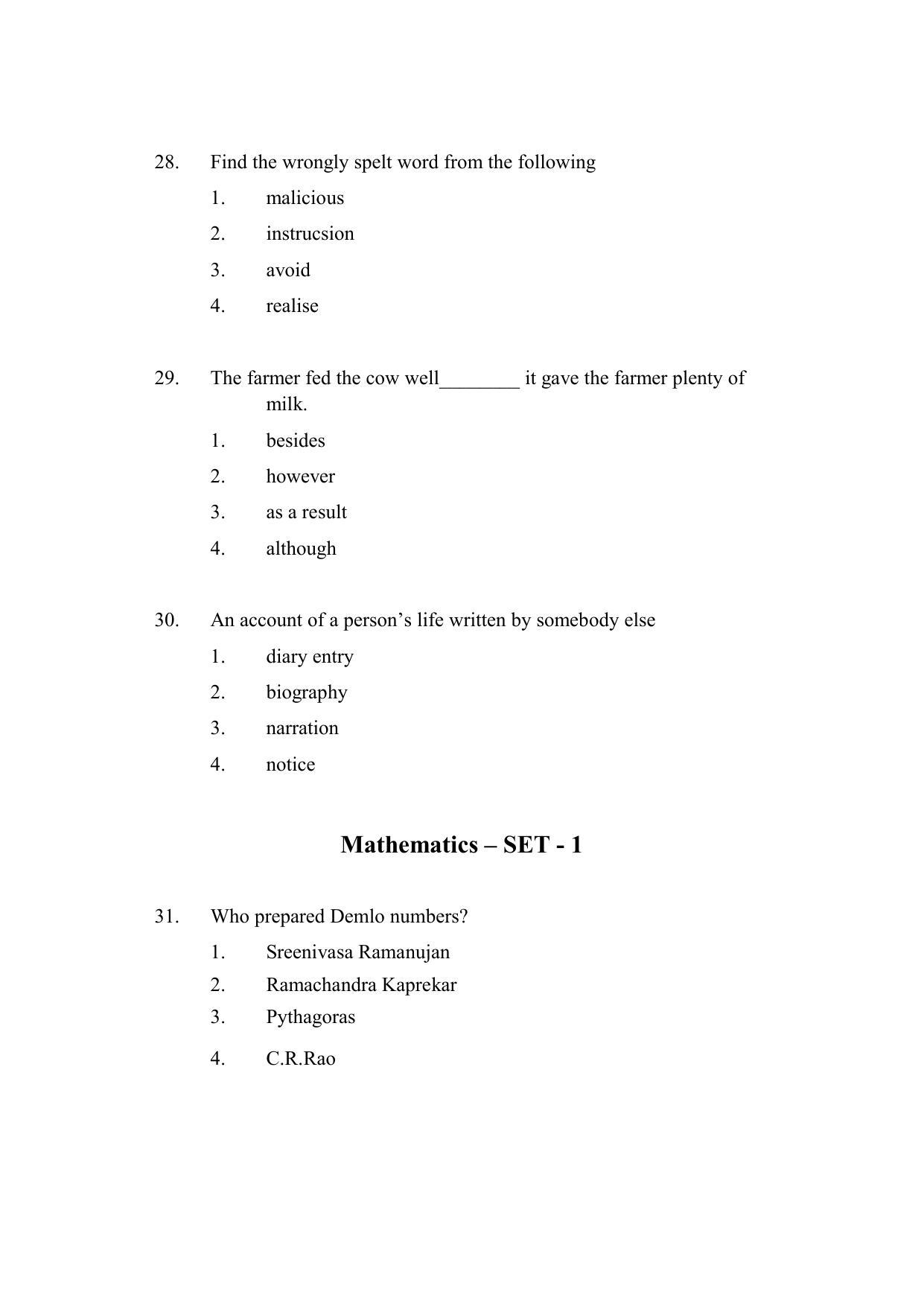 AP DEECET BIOLOGICAL SCIENCE (English Medium) 2022 Question Paper - Page 8