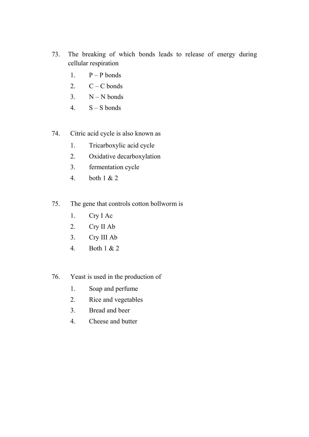 AP DEECET BIOLOGICAL SCIENCE (English Medium) 2022 Question Paper - Page 20