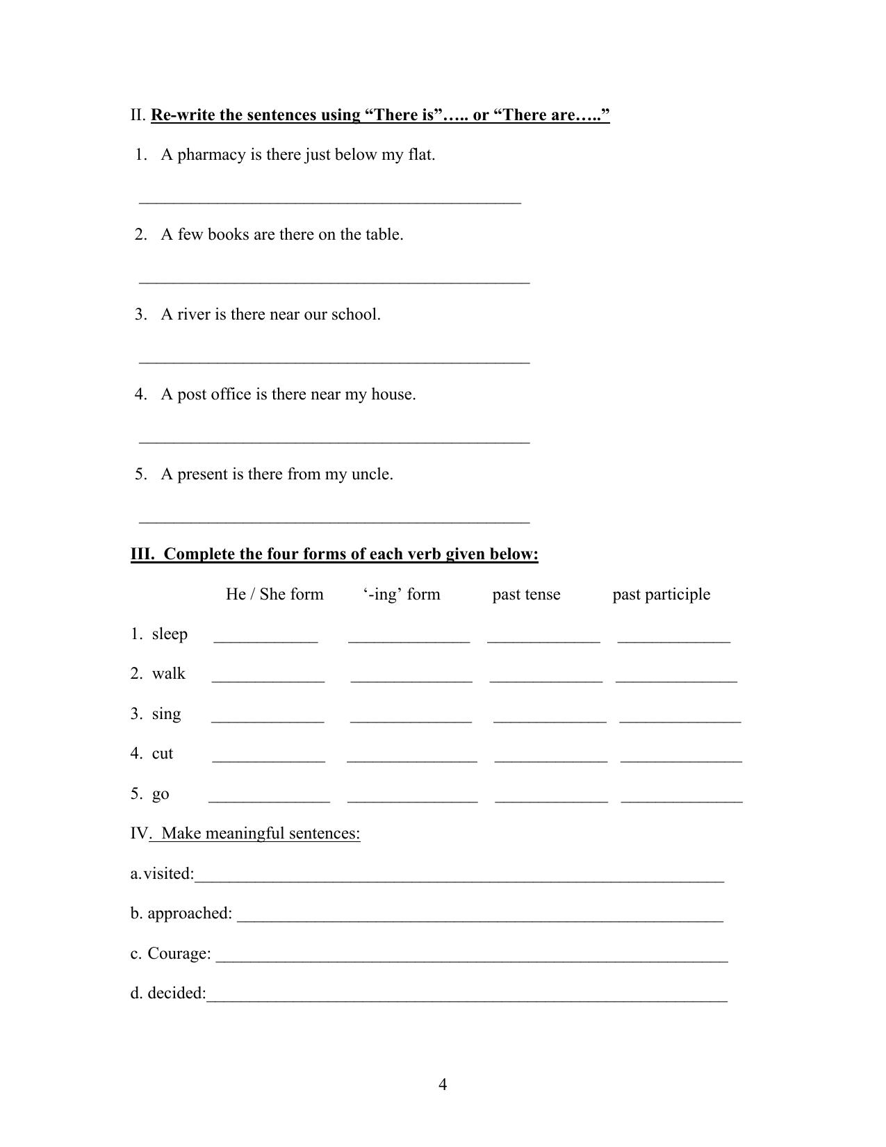 Worksheet for Class 4 English Assignment 132 Another Chance - Page 4