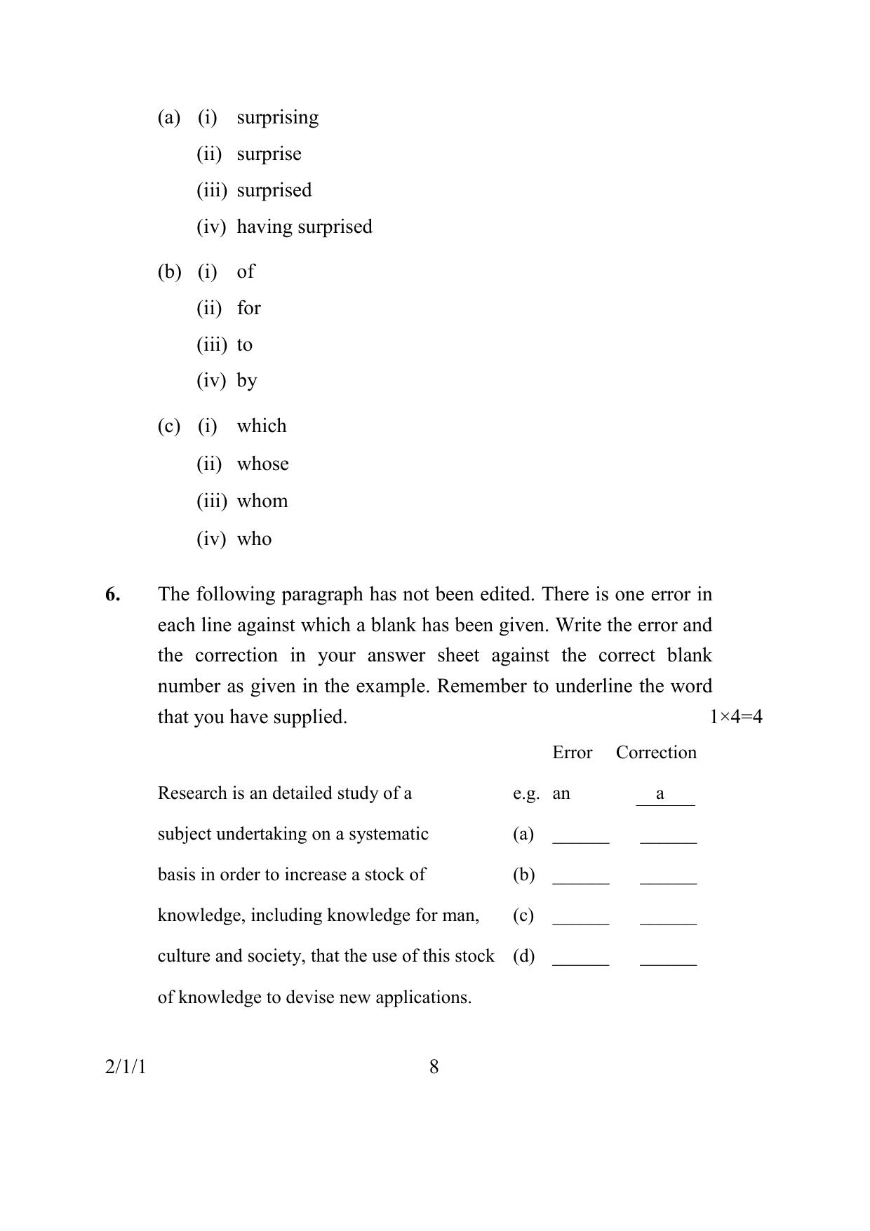 CBSE Class 10 2-1-1 ENGLISH LANGUAGE & LIT. 2016 Question Paper - Page 8
