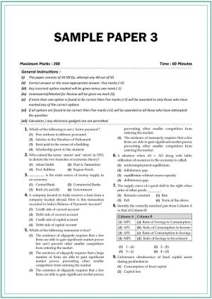 CUET UG Economics Sample Paper 3