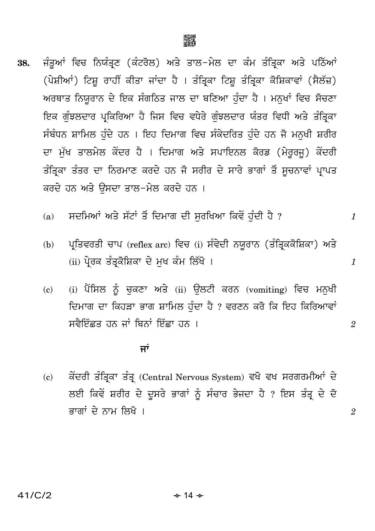 CBSE Class 10 41-2 Science Punjabi 2023 (Compartment) Question Paper - Page 14