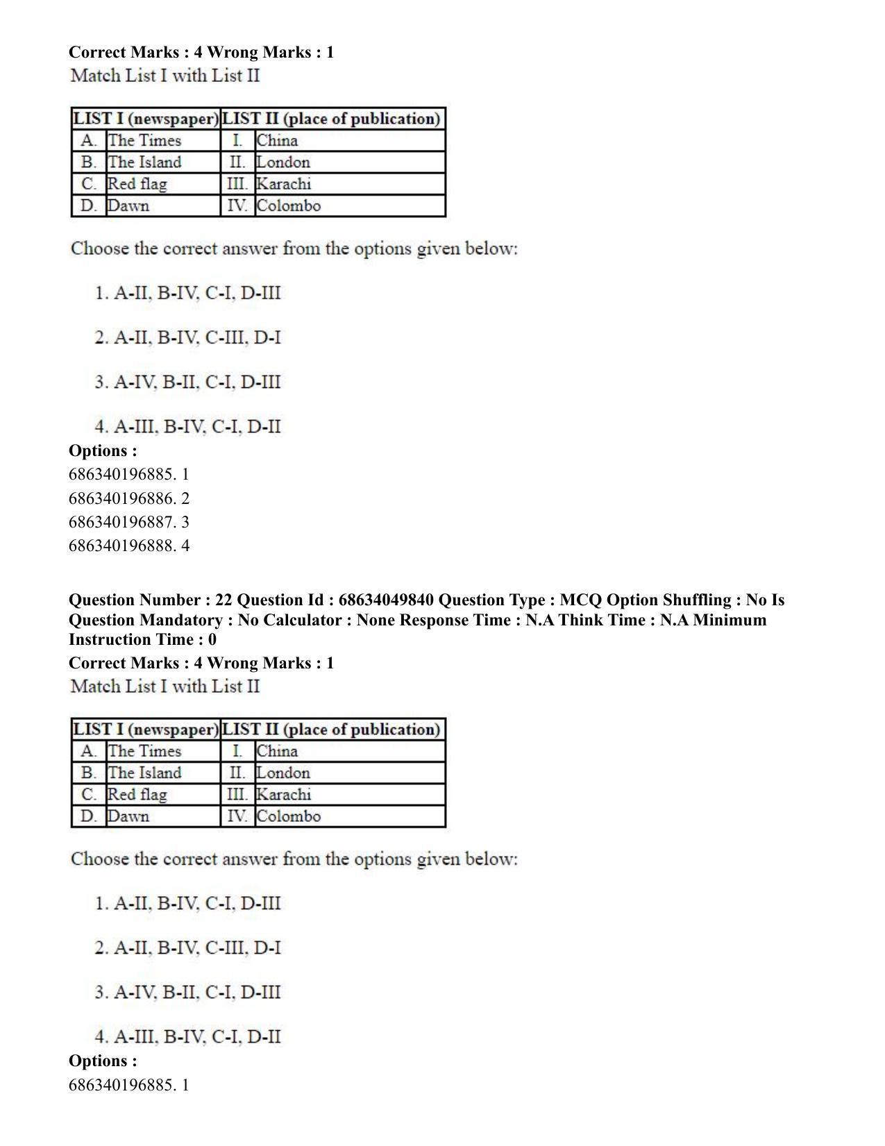 CUET PG 2023: HUQP17 – Plastic Arts (Eng) - Shift 3 (2-07-2023) Question Paper - Page 26
