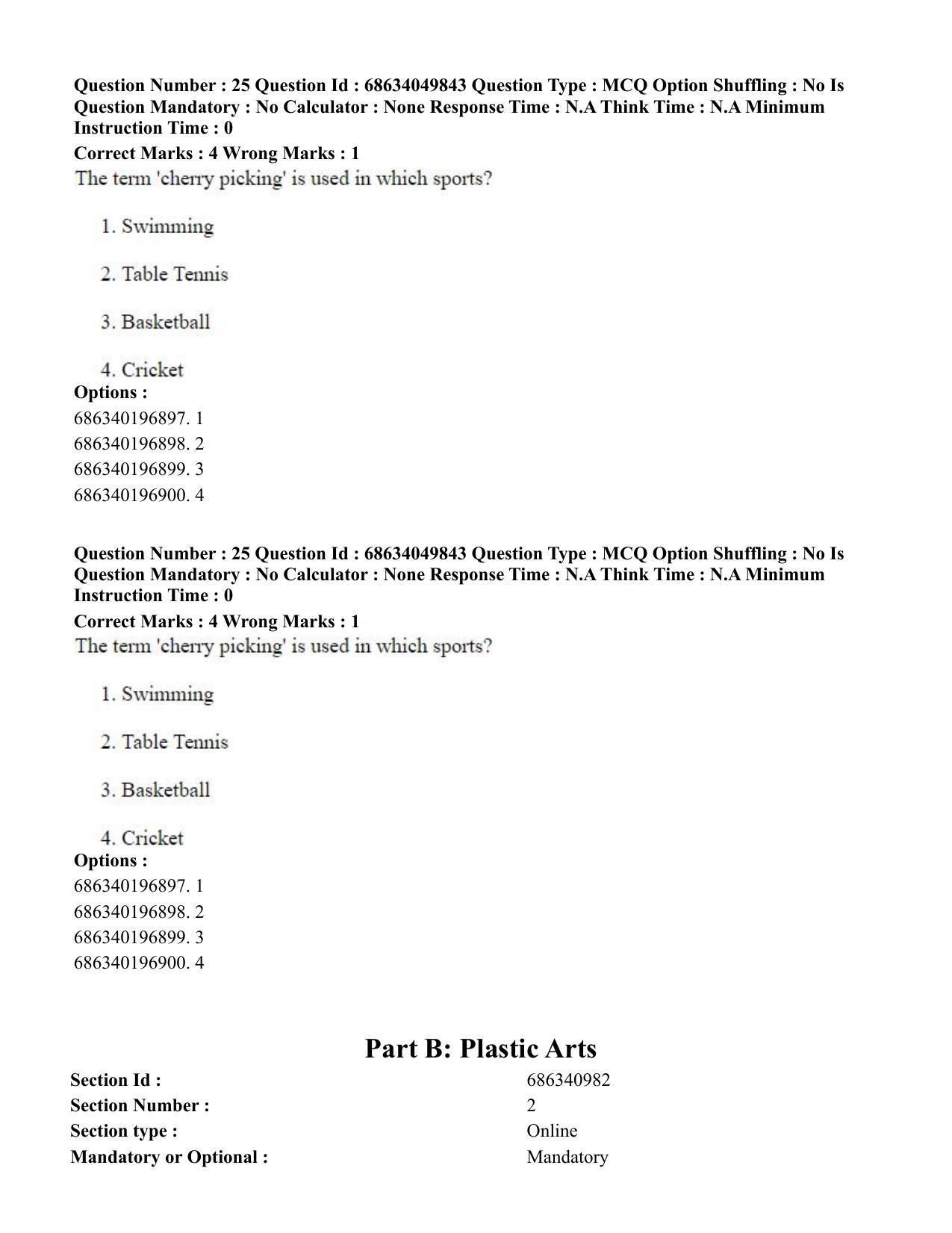 CUET PG 2023: HUQP17 – Plastic Arts (Eng) - Shift 3 (2-07-2023) Question Paper - Page 29