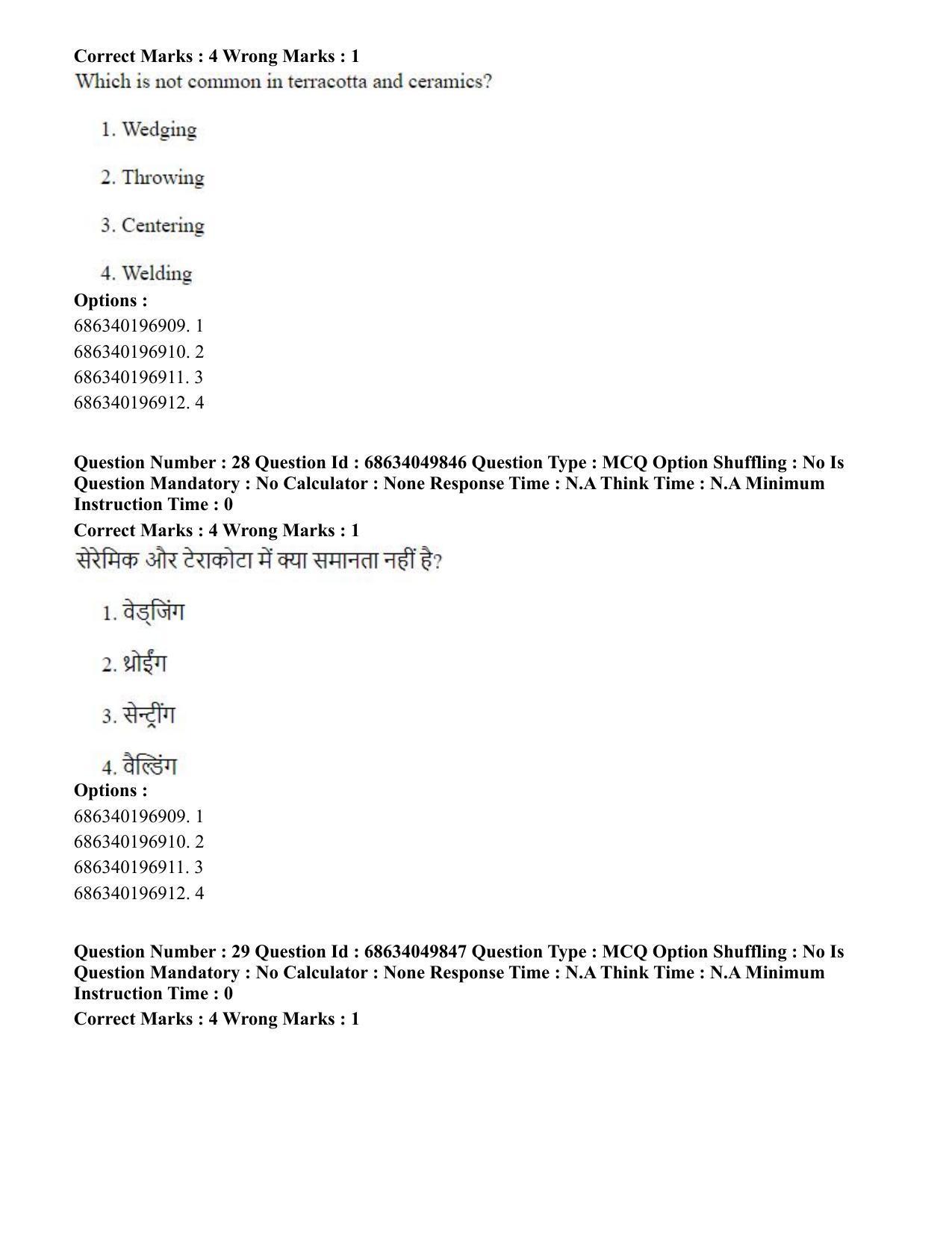 CUET PG 2023: HUQP17 – Plastic Arts (Eng) - Shift 3 (2-07-2023) Question Paper - Page 32