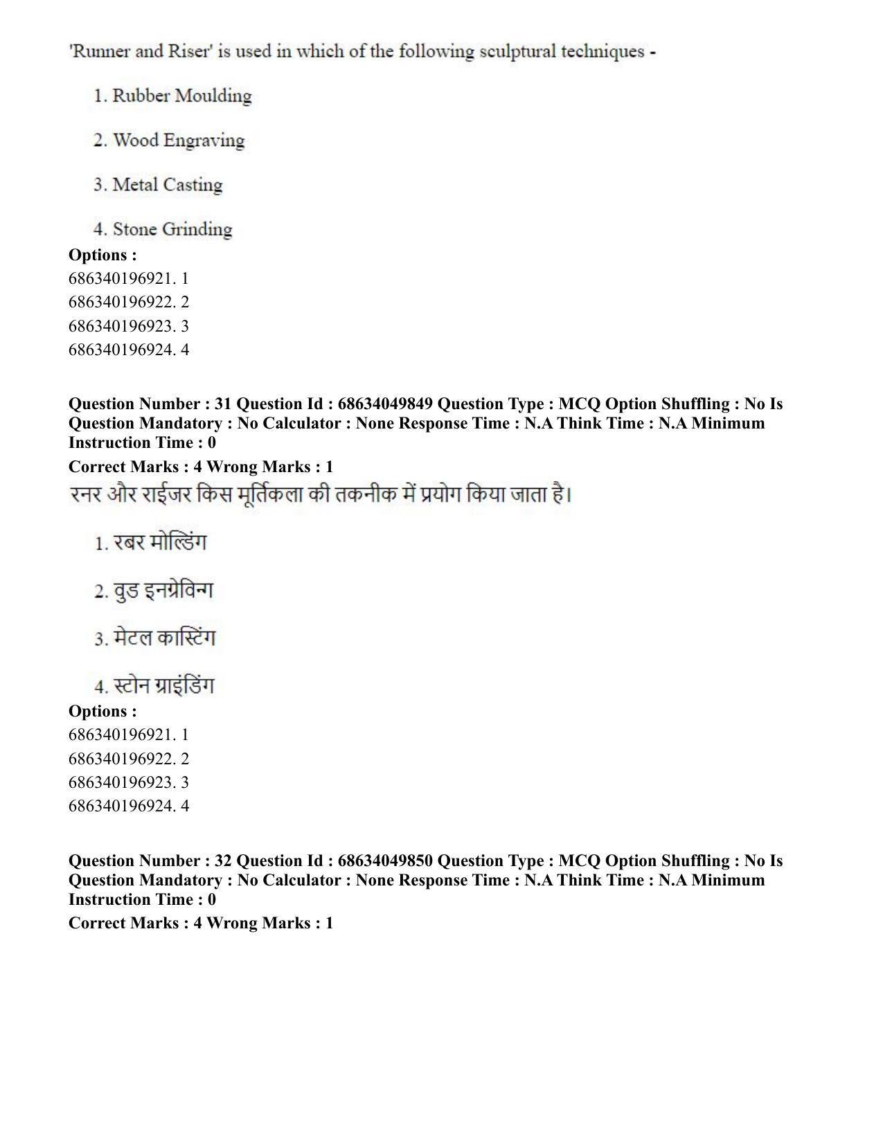 CUET PG 2023: HUQP17 – Plastic Arts (Eng) - Shift 3 (2-07-2023) Question Paper - Page 35