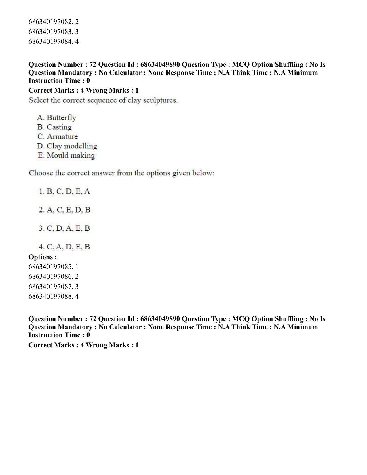 CUET PG 2023: HUQP17 – Plastic Arts (Eng) - Shift 3 (2-07-2023) Question Paper - Page 81