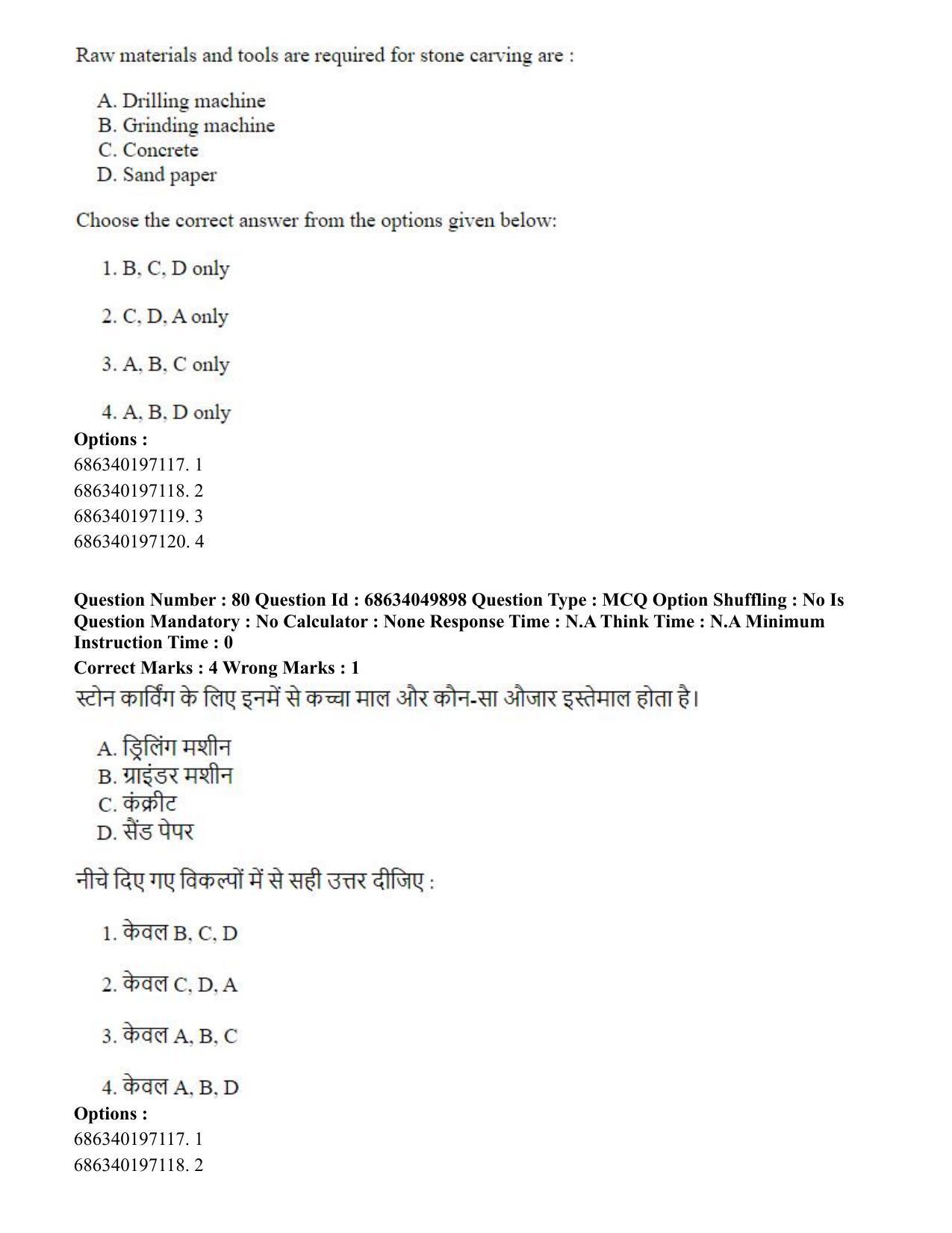CUET PG 2023: HUQP17 – Plastic Arts (Eng) - Shift 3 (2-07-2023) Question Paper - Page 92