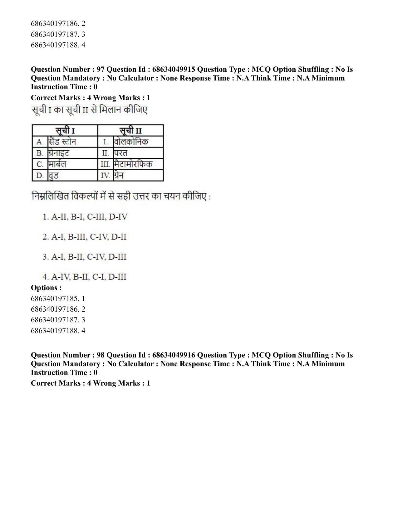 CUET PG 2023: HUQP17 – Plastic Arts (Eng) - Shift 3 (2-07-2023) Question Paper - Page 115