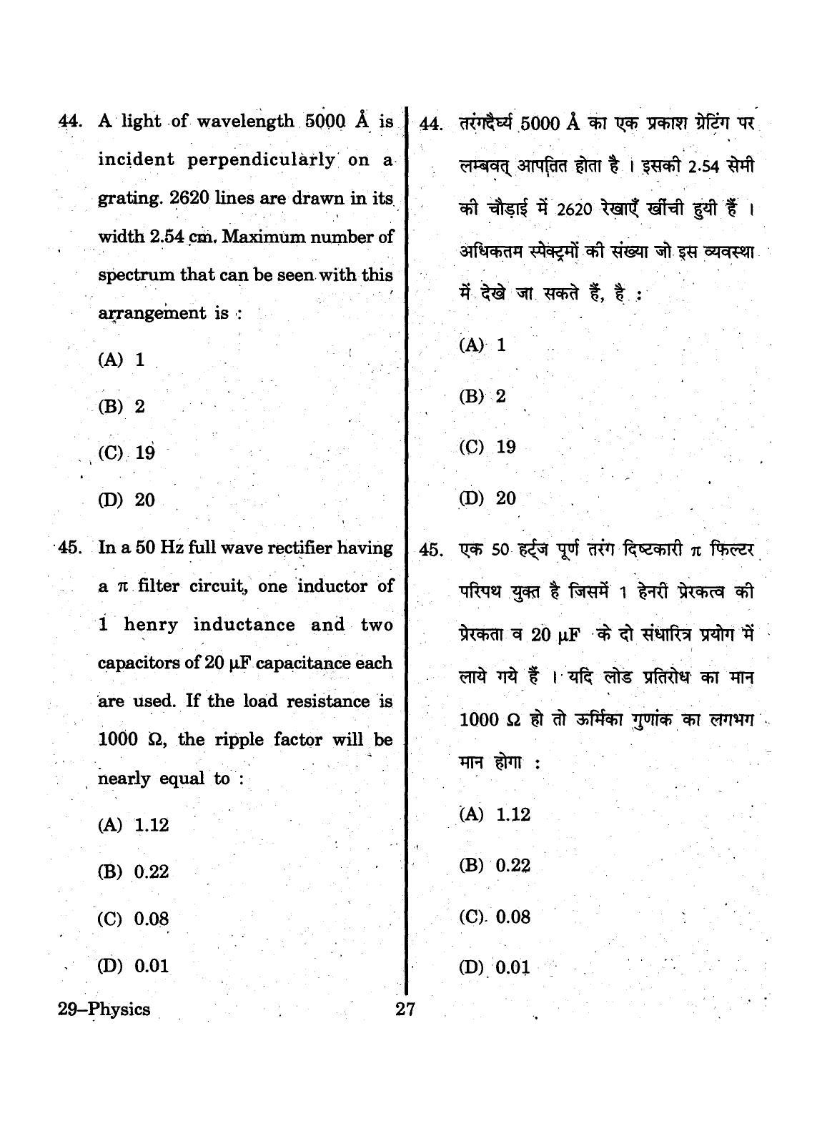 URATPG 2015 Physics Question Paper - Page 27