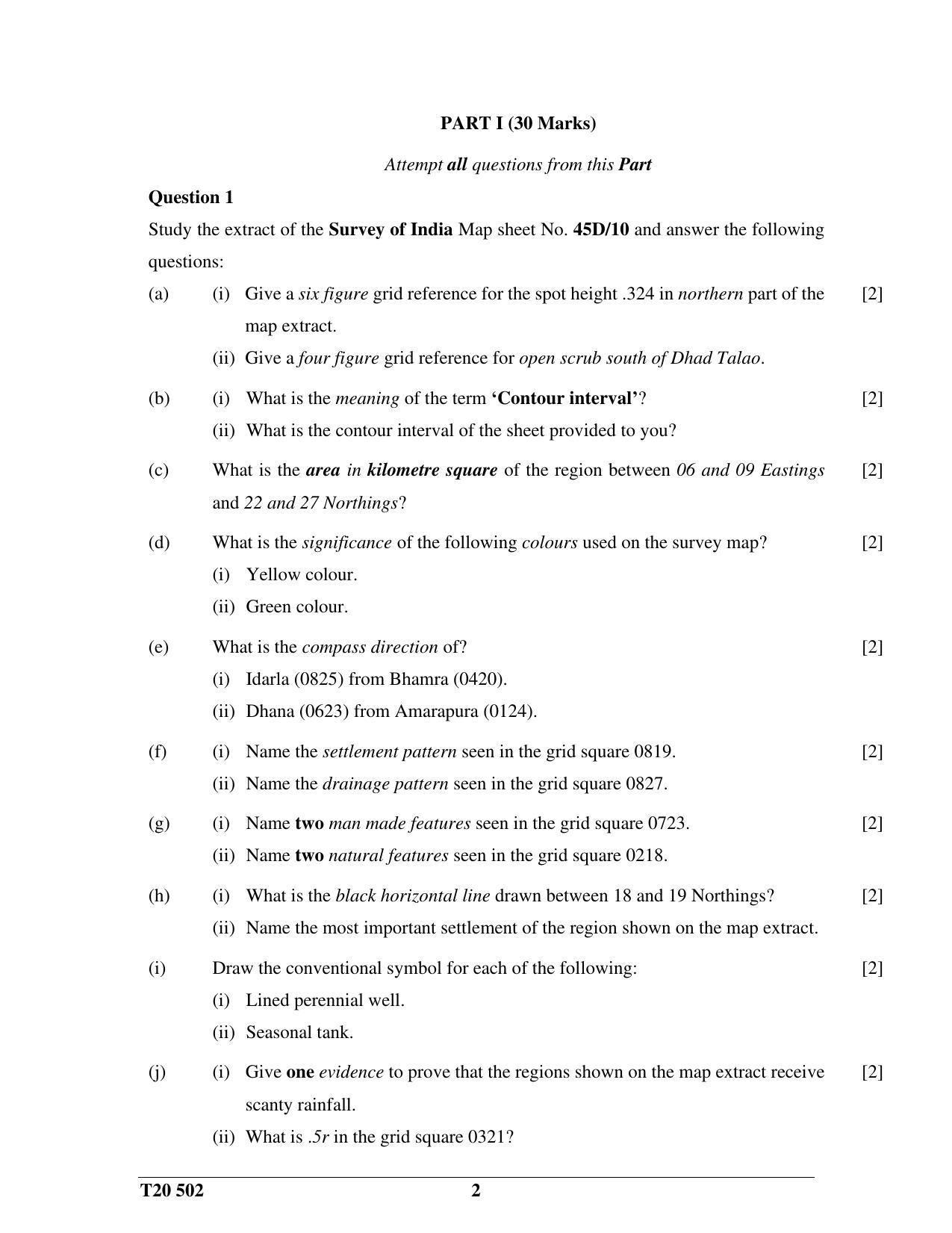 ICSE Class 10 History & Civics - H.C.G. - Paper 2 2020 Question Paper - Page 2