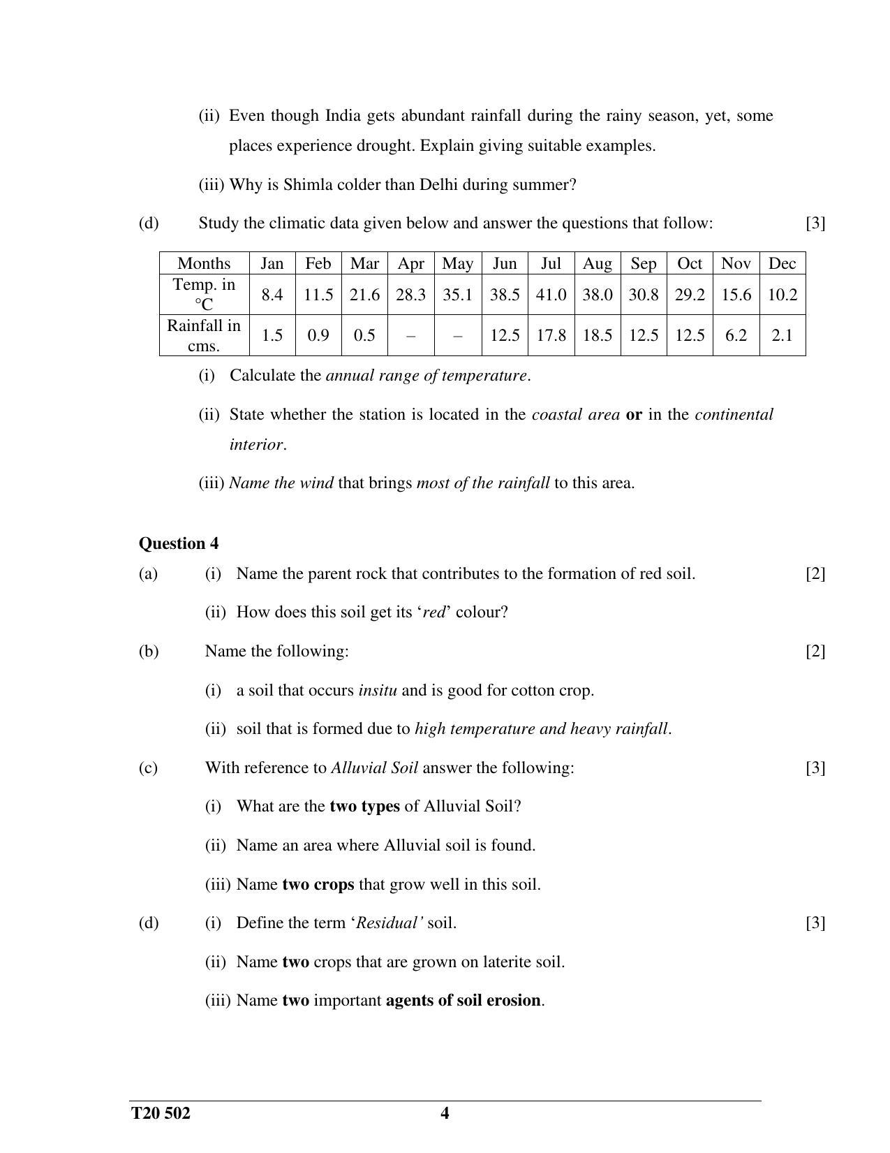 ICSE Class 10 History & Civics - H.C.G. - Paper 2 2020 Question Paper - Page 4