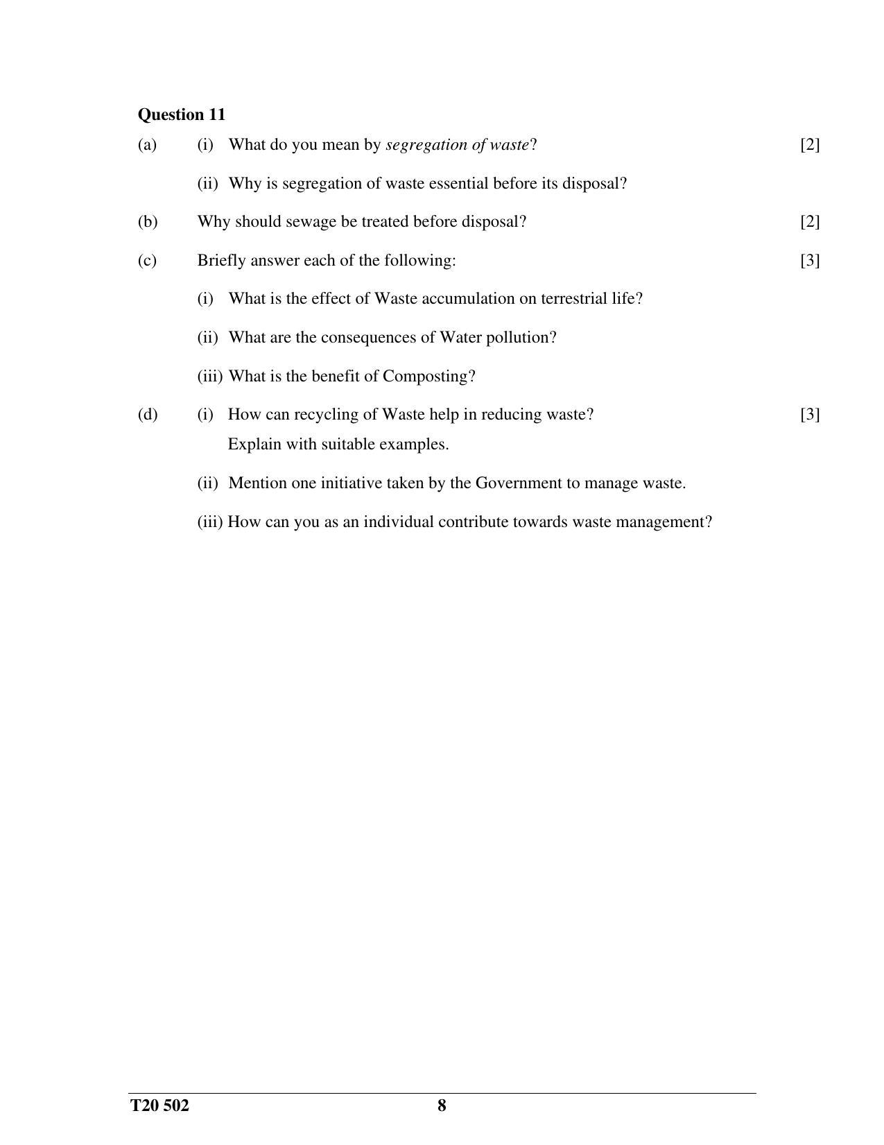 ICSE Class 10 History & Civics - H.C.G. - Paper 2 2020 Question Paper - Page 8