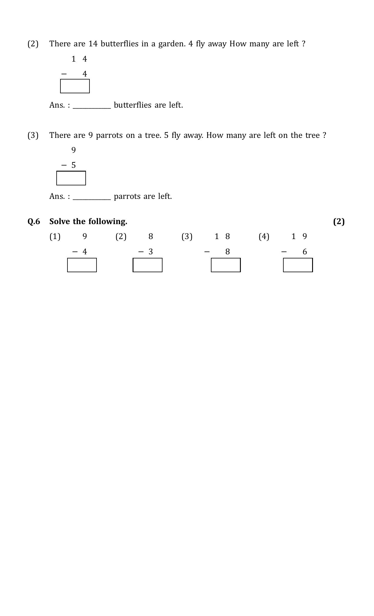 Worksheet for Class 1 Maths Assignment 15 - Page 2