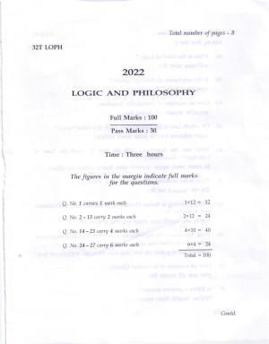 AHSEC Class 12 LOPH Question Papers 2022