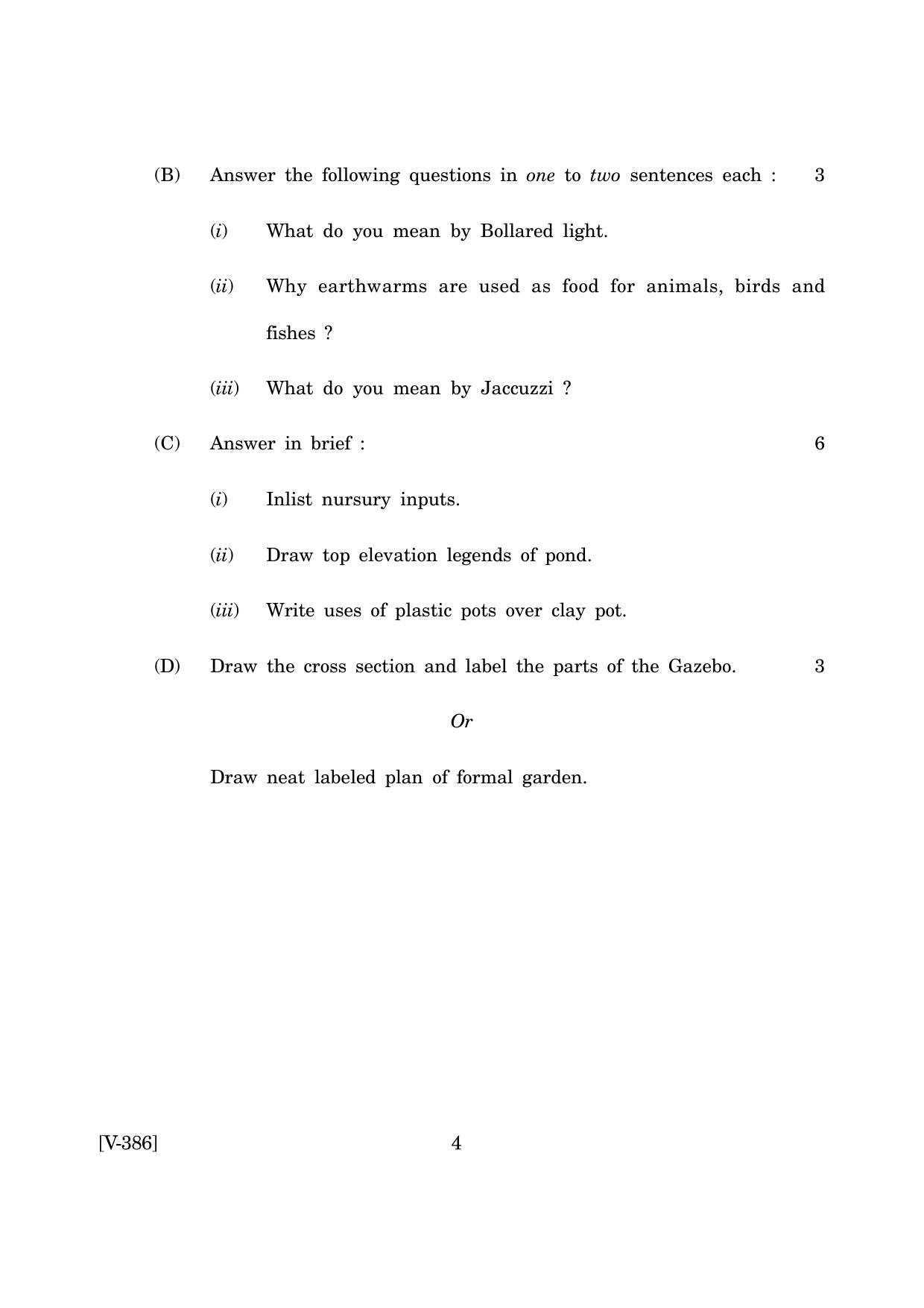 Goa Board Class 12 Gardening & Landscaping (June 2019) Question Paper - Page 4