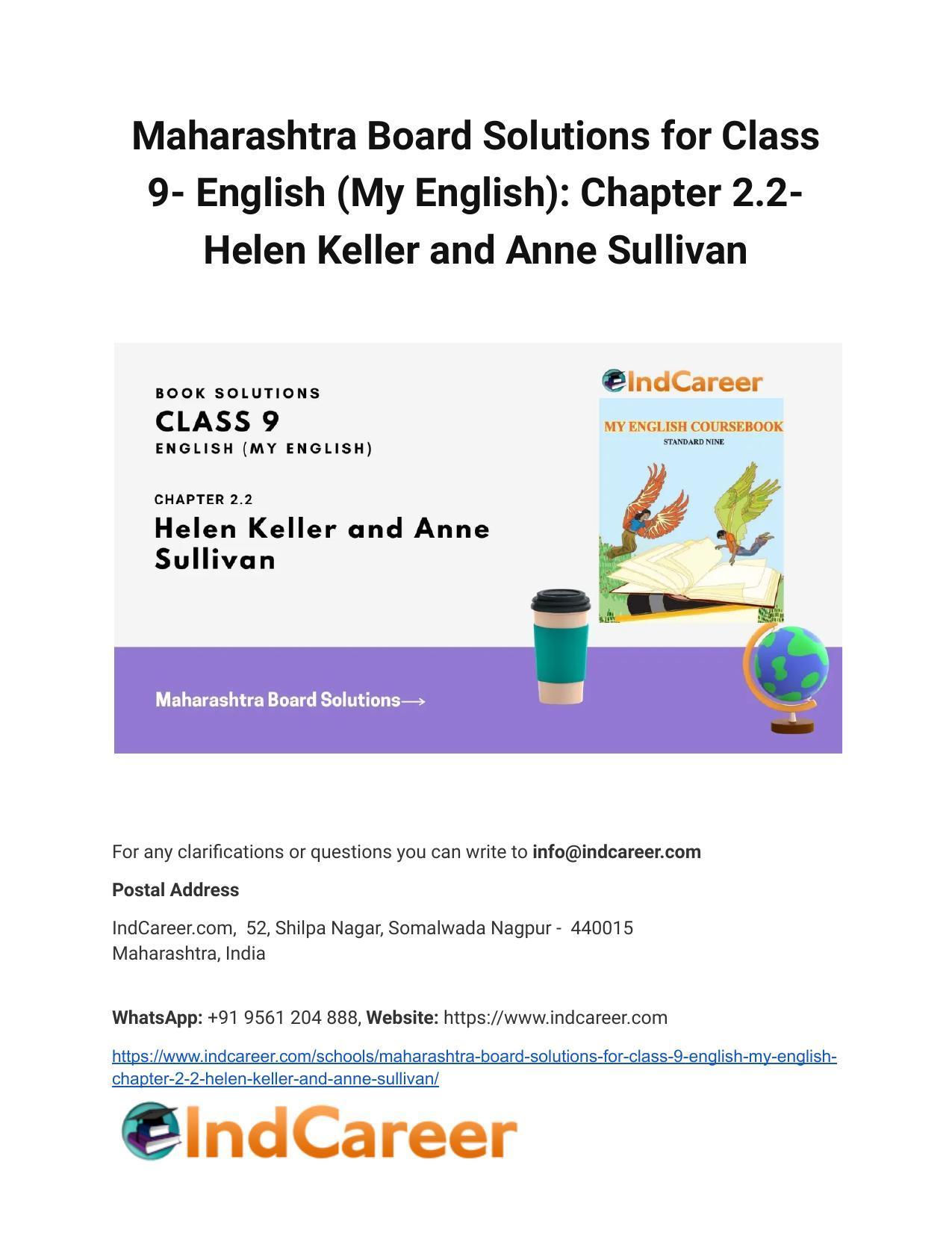 Maharashtra Board Solutions for Class 9- English (My English): Chapter 2.1- Comparisons - Page 1