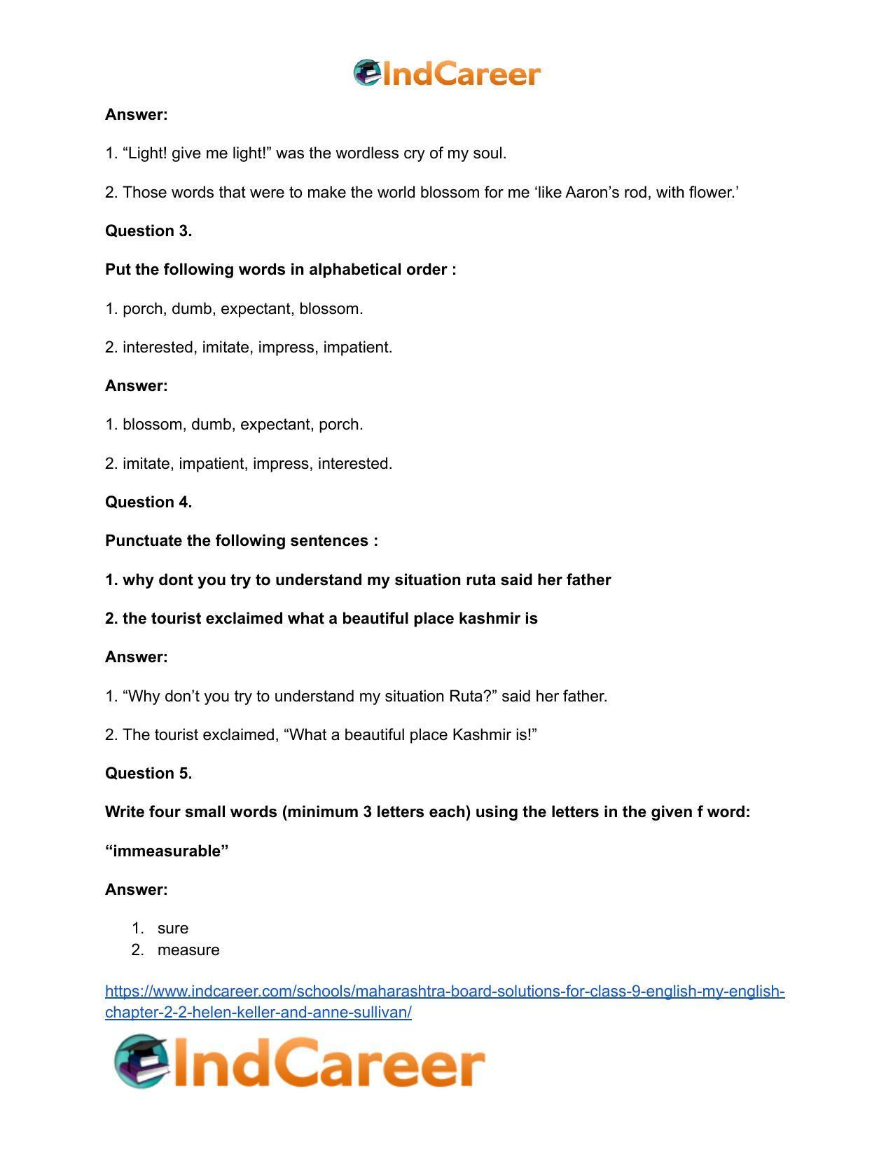 Maharashtra Board Solutions for Class 9- English (My English): Chapter 2.1- Comparisons - Page 20