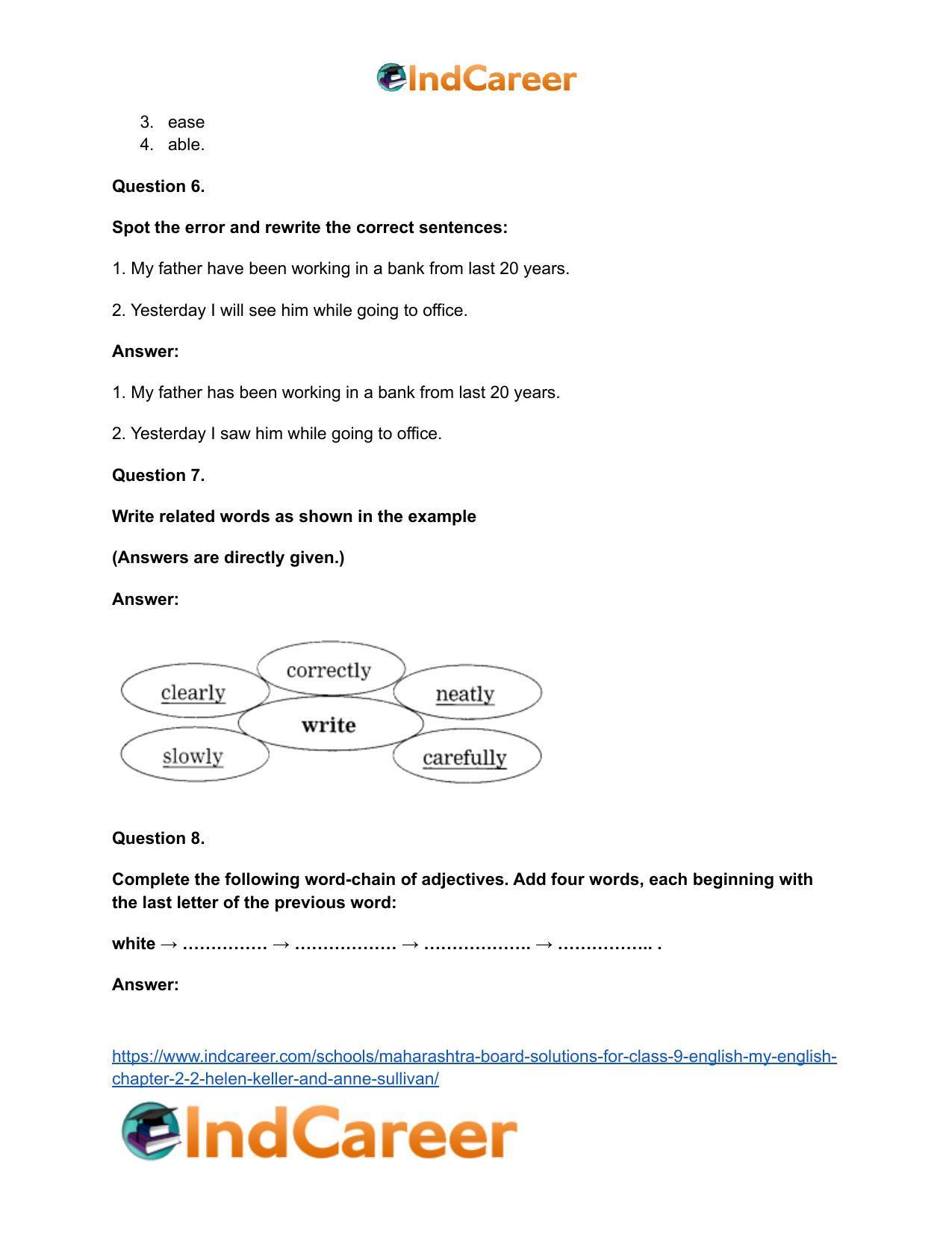 Maharashtra Board Solutions for Class 9- English (My English): Chapter 2.1- Comparisons - Page 21