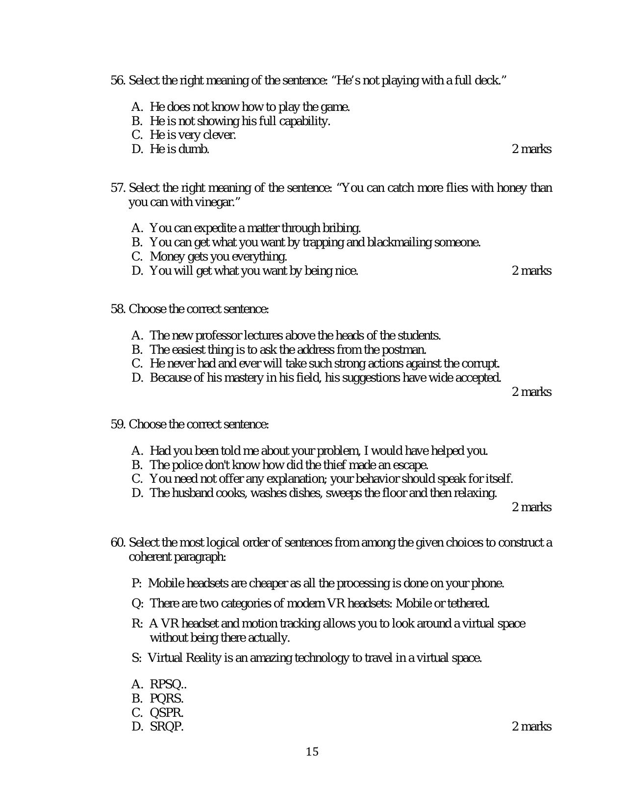 ACET December 2018 Question Papers - Page 15
