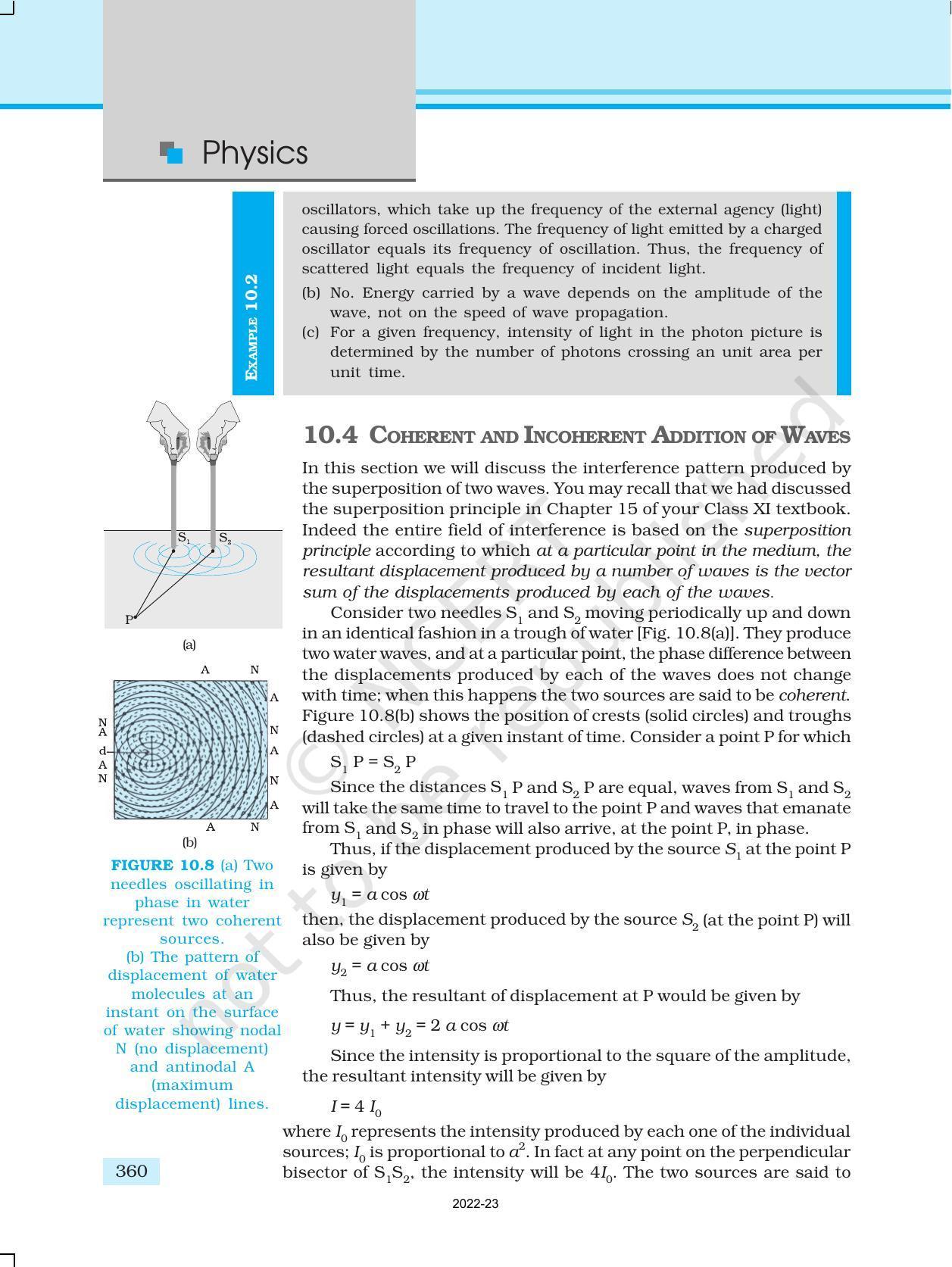 NCERT Book for Class 12 Physics Chapter 10 Wave Optics - Page 10