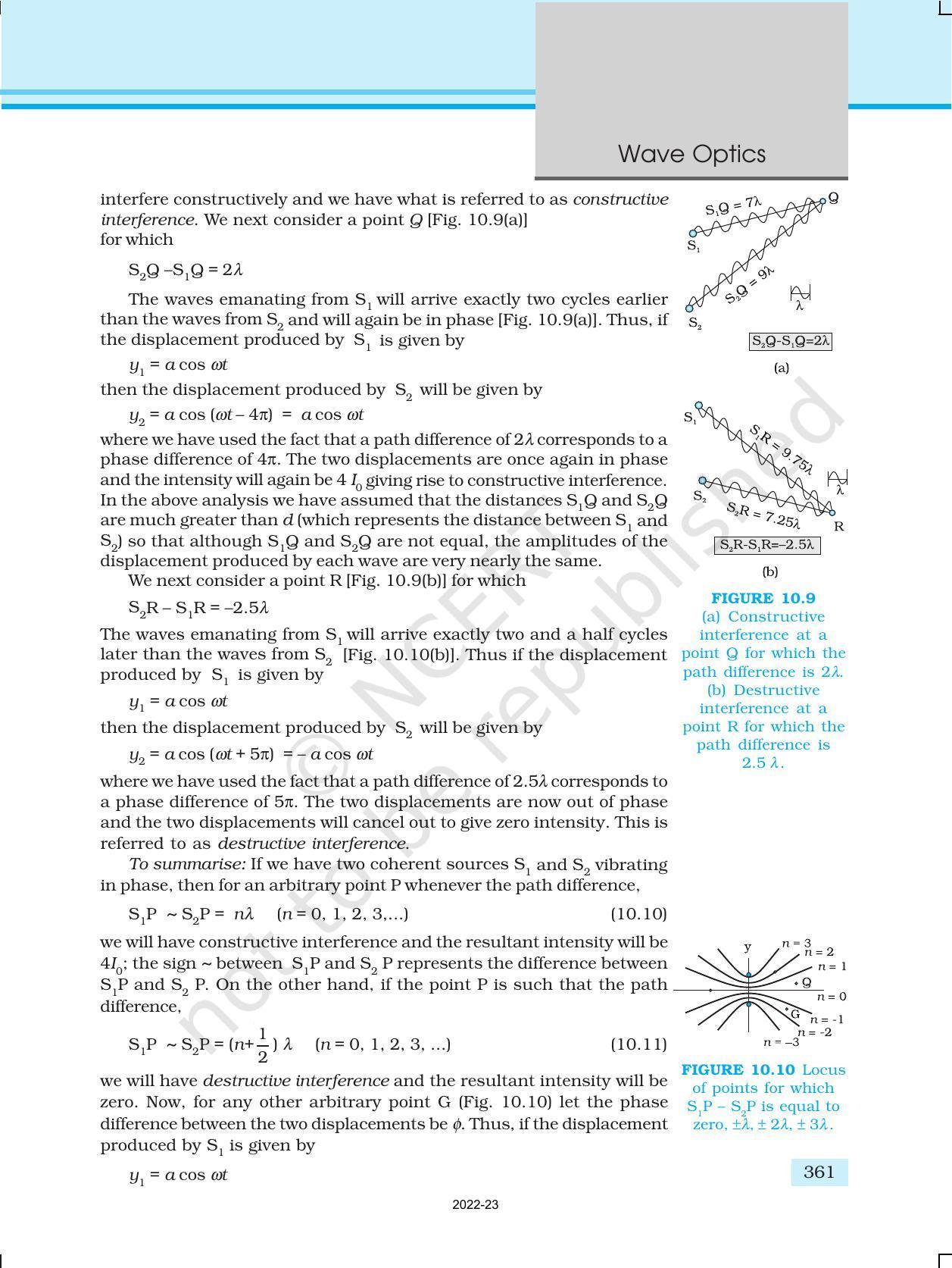 NCERT Book for Class 12 Physics Chapter 10 Wave Optics - Page 11