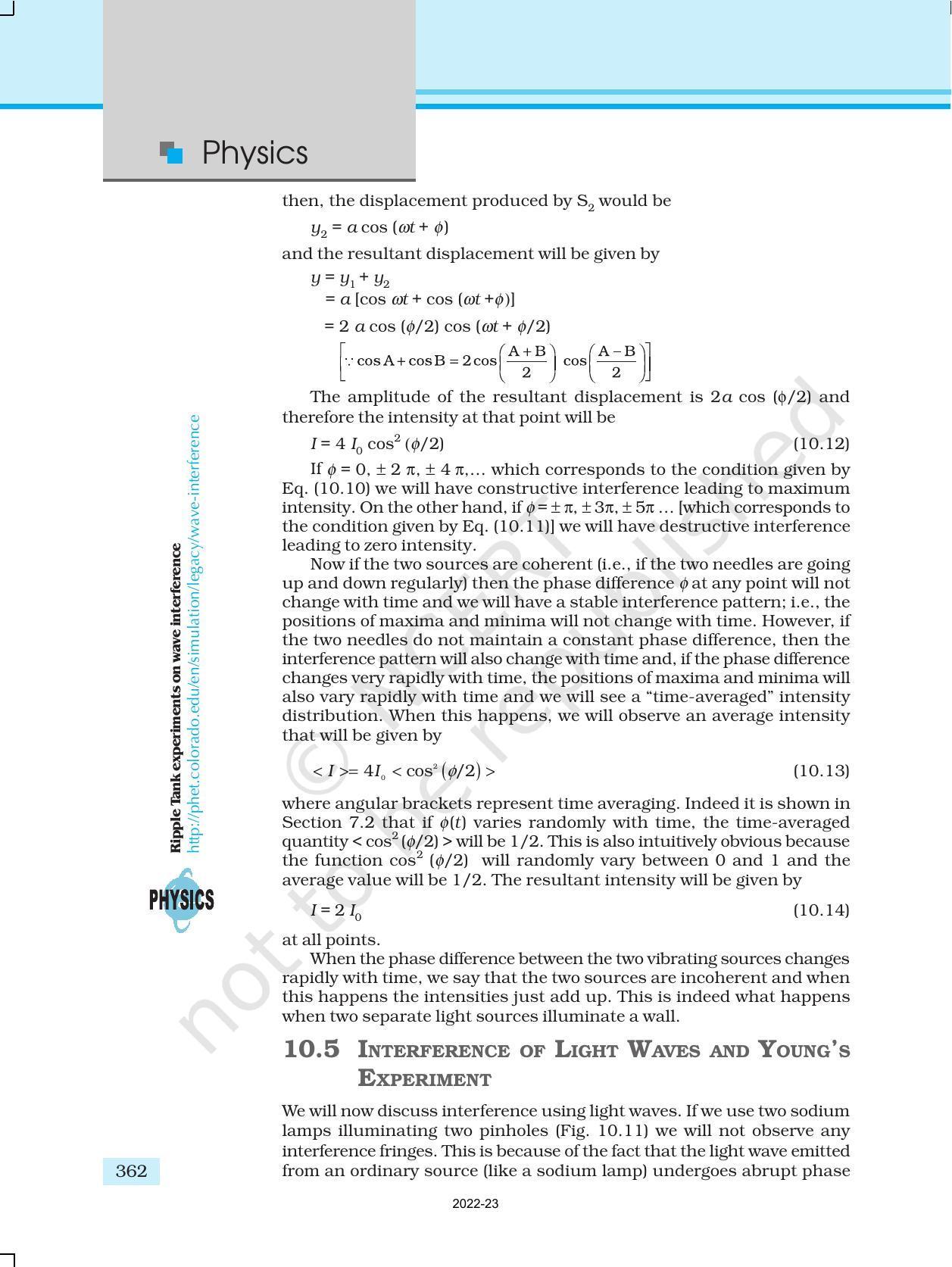 NCERT Book for Class 12 Physics Chapter 10 Wave Optics - Page 12