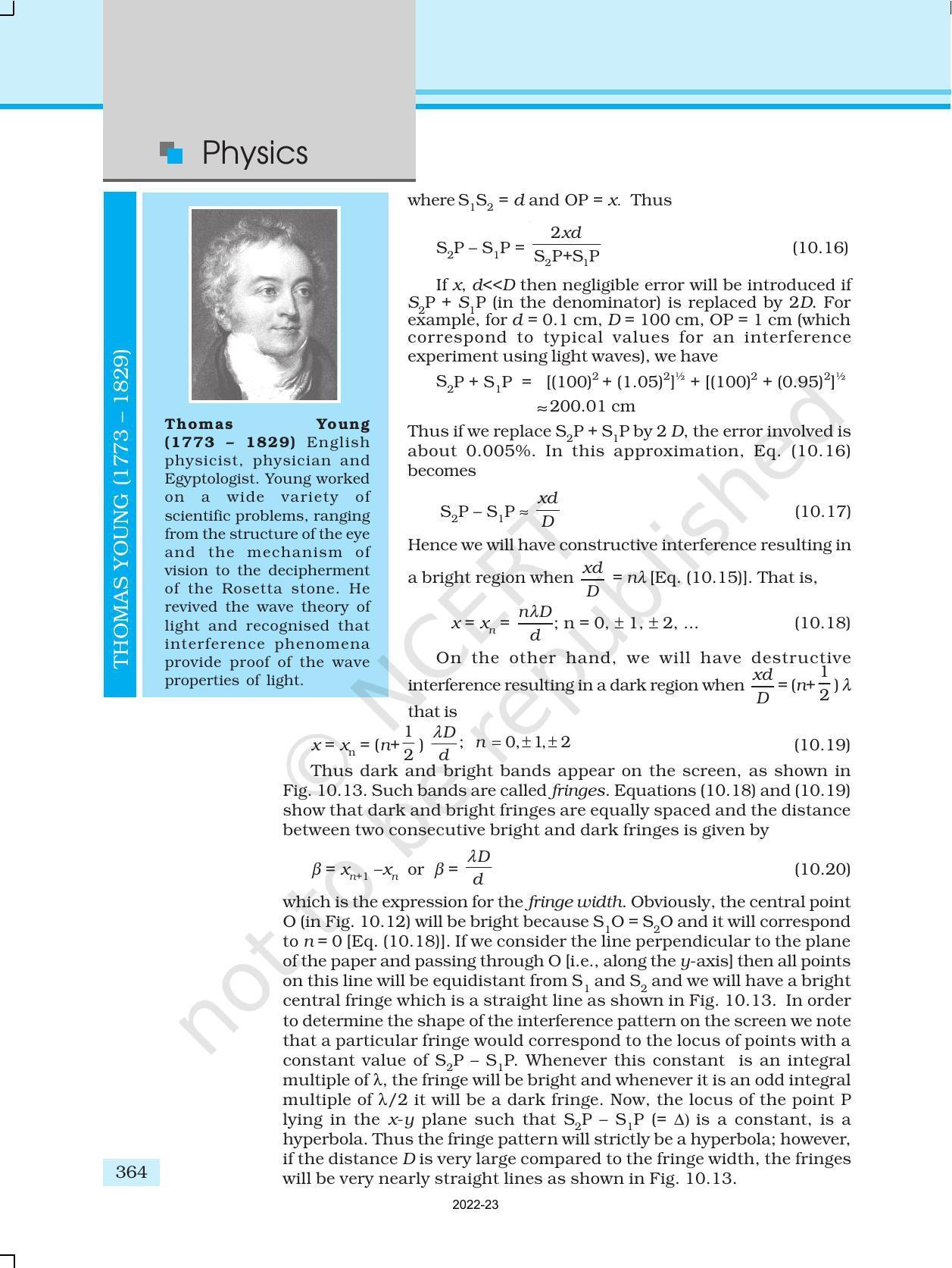 NCERT Book for Class 12 Physics Chapter 10 Wave Optics - Page 14