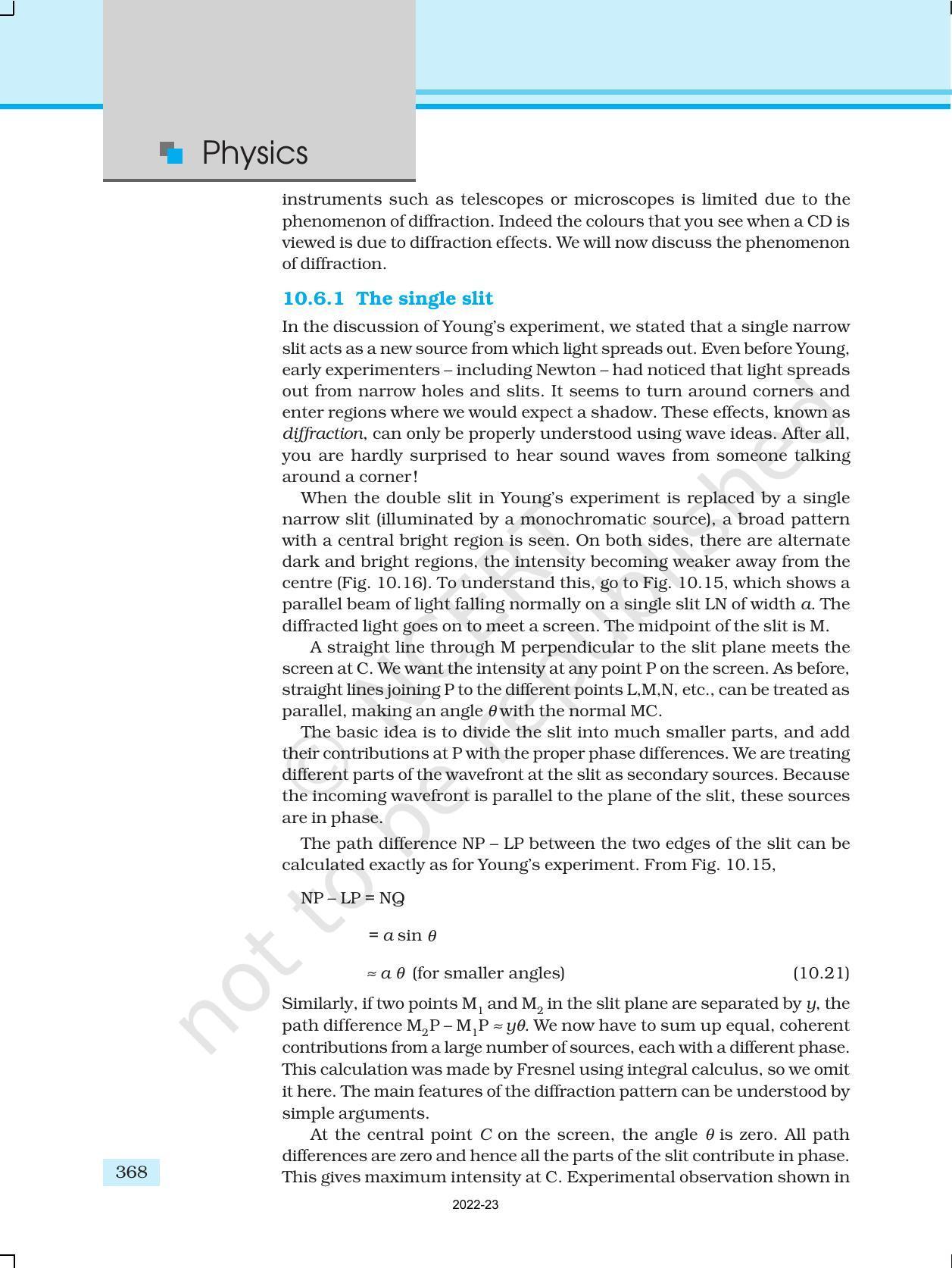NCERT Book for Class 12 Physics Chapter 10 Wave Optics - Page 18
