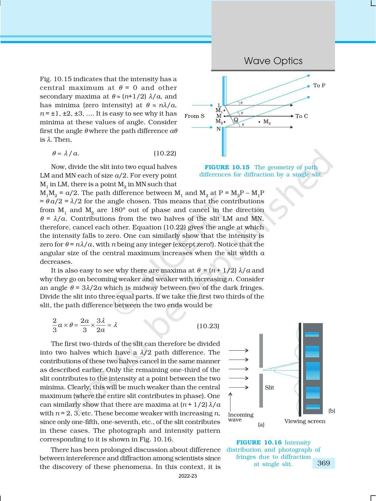 NCERT Book for Class 12 Physics Chapter 10 Wave Optics - Page 19