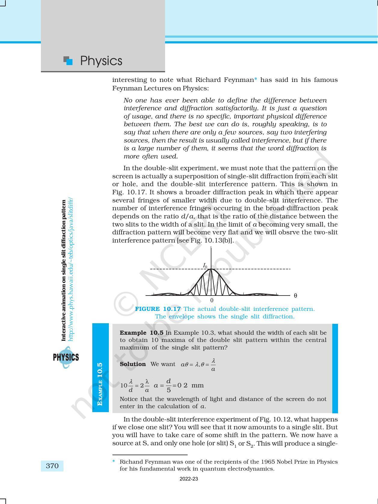 NCERT Book for Class 12 Physics Chapter 10 Wave Optics - Page 20