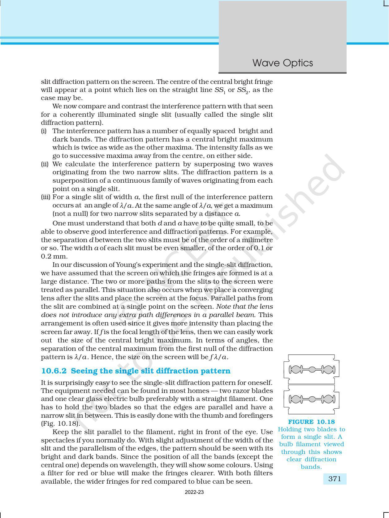 NCERT Book for Class 12 Physics Chapter 10 Wave Optics - Page 21
