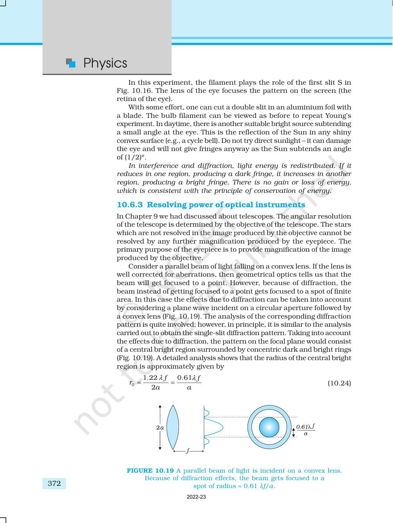 NCERT Book for Class 12 Physics Chapter 10 Wave Optics - Page 22