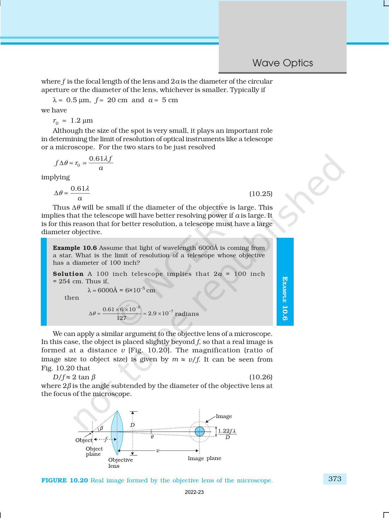 NCERT Book for Class 12 Physics Chapter 10 Wave Optics - Page 23