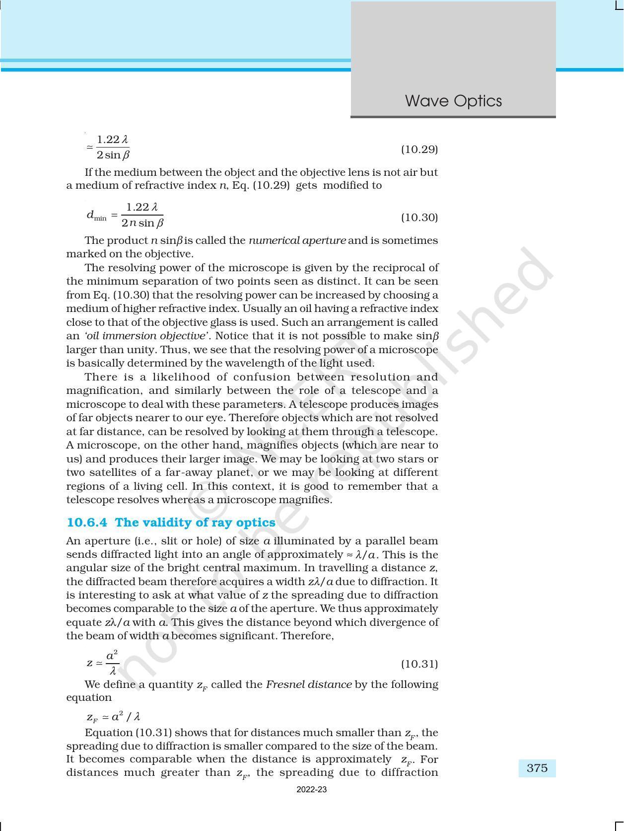 NCERT Book for Class 12 Physics Chapter 10 Wave Optics - Page 25