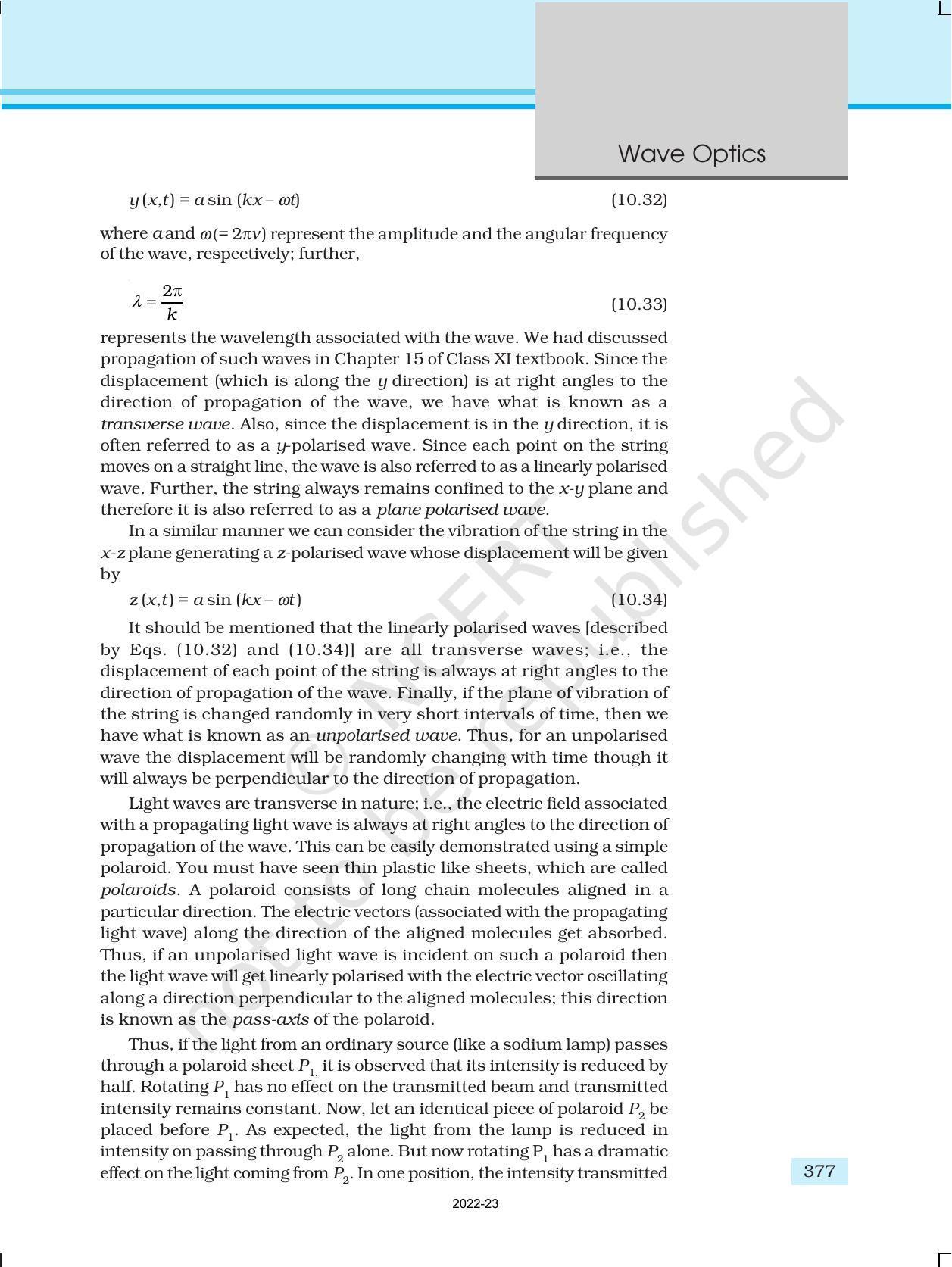 NCERT Book for Class 12 Physics Chapter 10 Wave Optics - Page 27