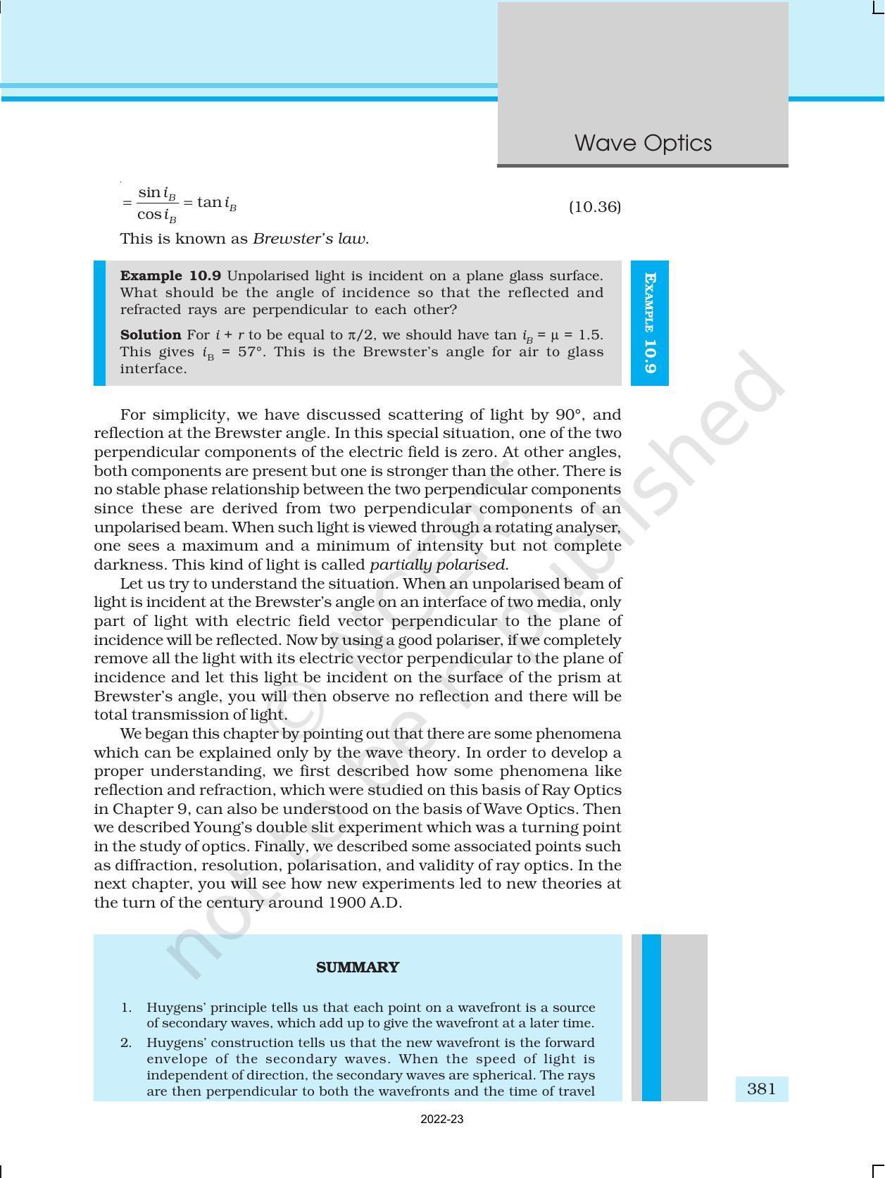 NCERT Book for Class 12 Physics Chapter 10 Wave Optics - Page 31