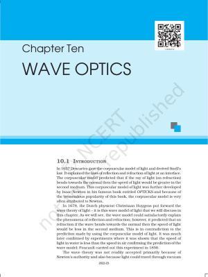 NCERT Book for Class 12 Physics Chapter 10 Wave Optics