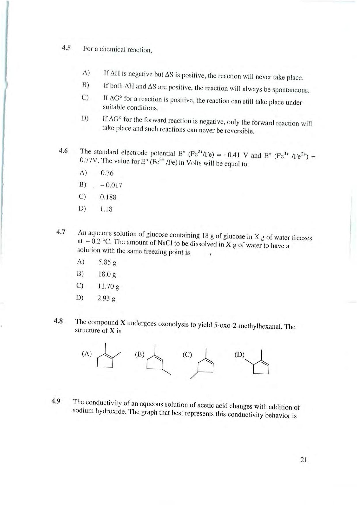 NEST 2007 Question Paper. - Page 21