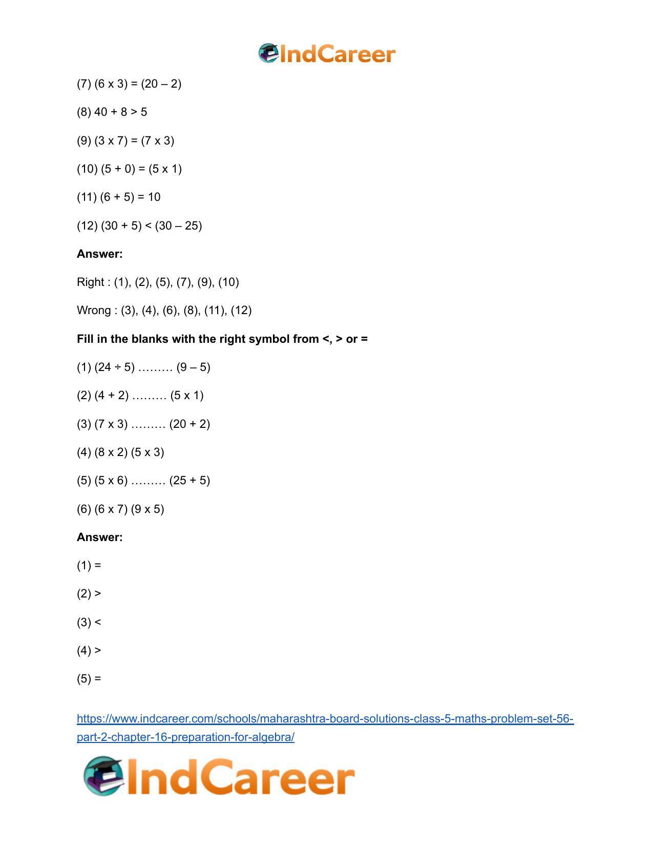 Maharashtra Board Solutions Class 5-Maths (Problem Set 56) - Part 2: Chapter 16- Preparation for Algebra - Page 7