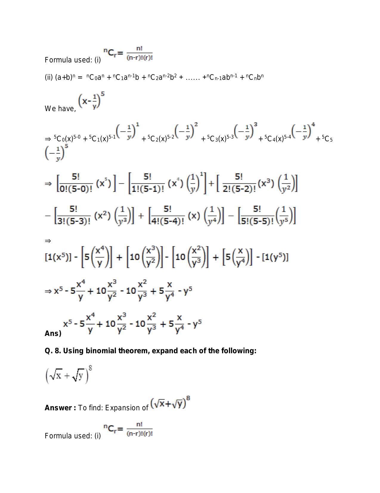 Chapter 10: Binomial Theorem: RS Aggarwal Class 11 Solutions  - Page 7