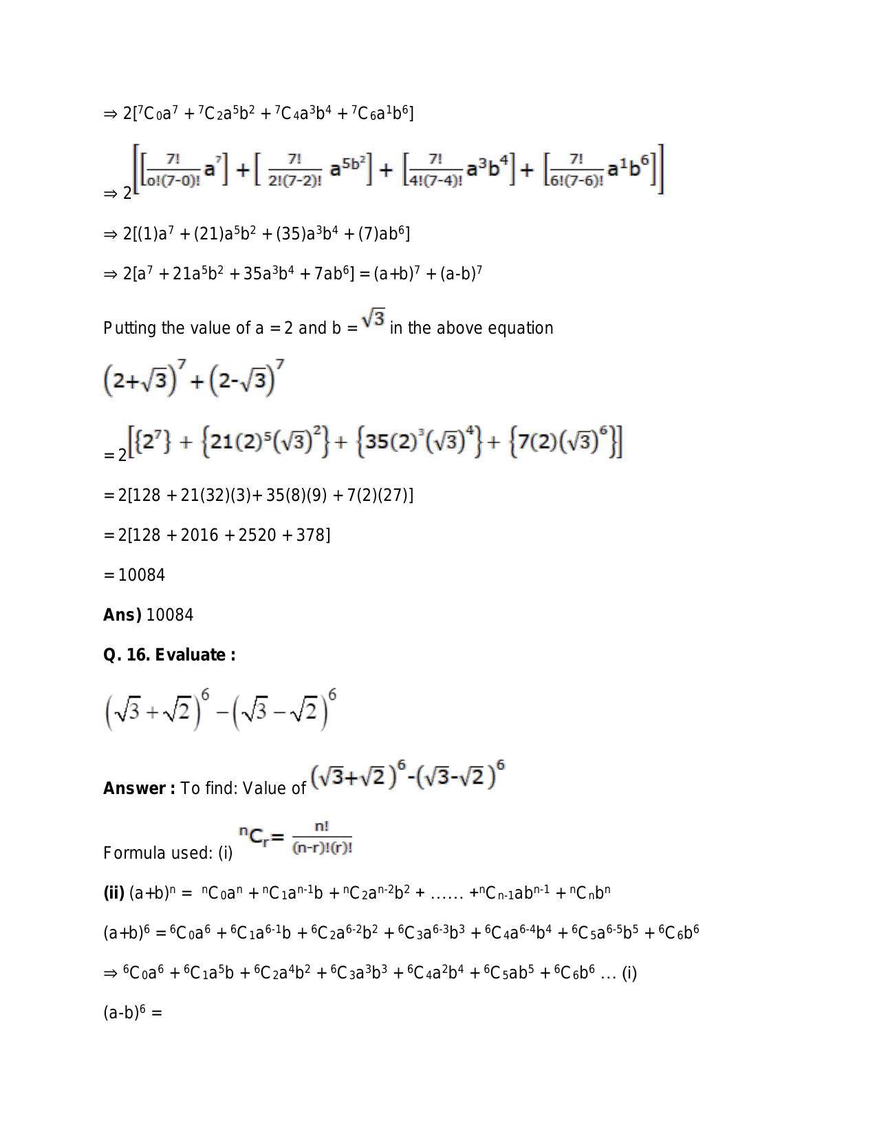 Chapter 10: Binomial Theorem: RS Aggarwal Class 11 Solutions  - Page 20