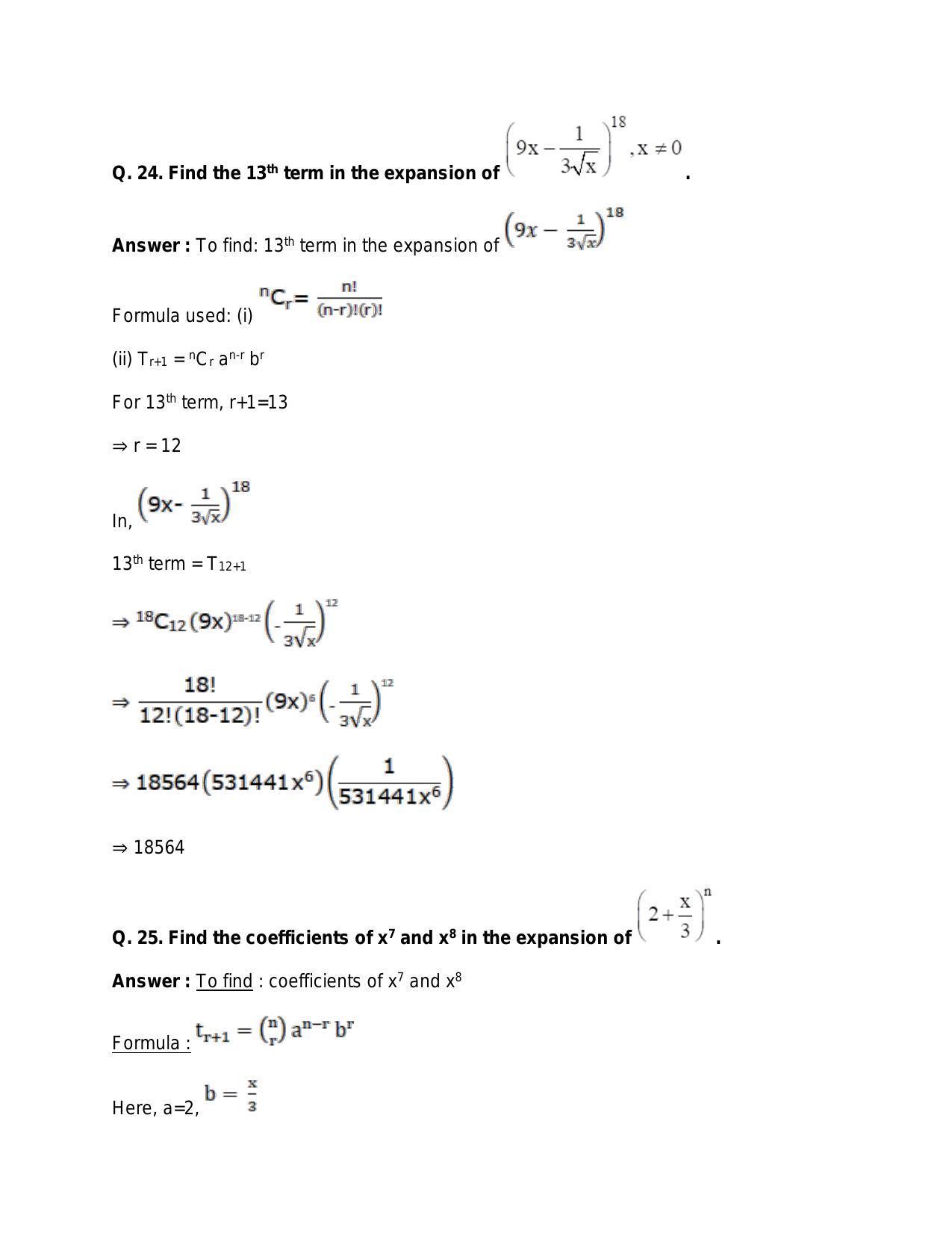 Chapter 10: Binomial Theorem: RS Aggarwal Class 11 Solutions  - Page 29