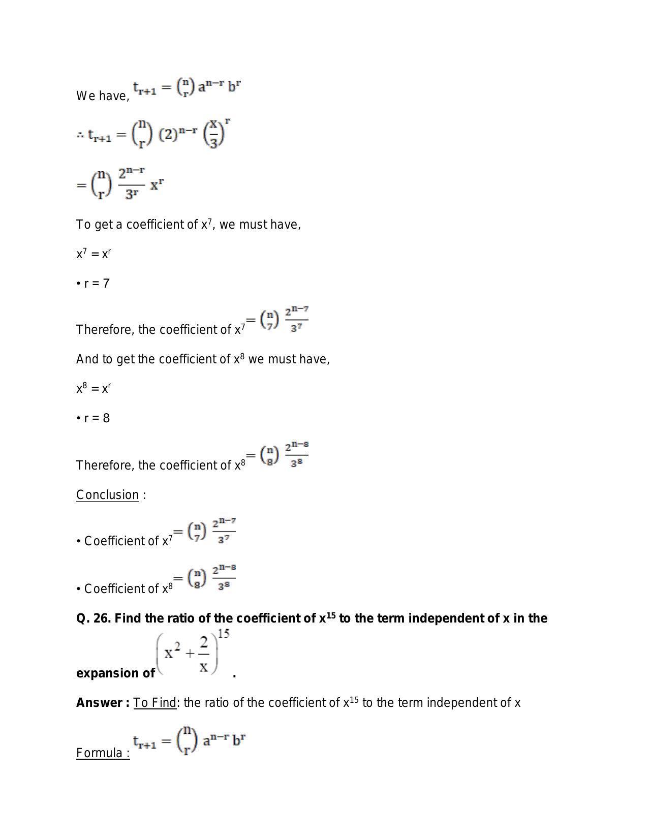 Chapter 10: Binomial Theorem: RS Aggarwal Class 11 Solutions  - Page 30