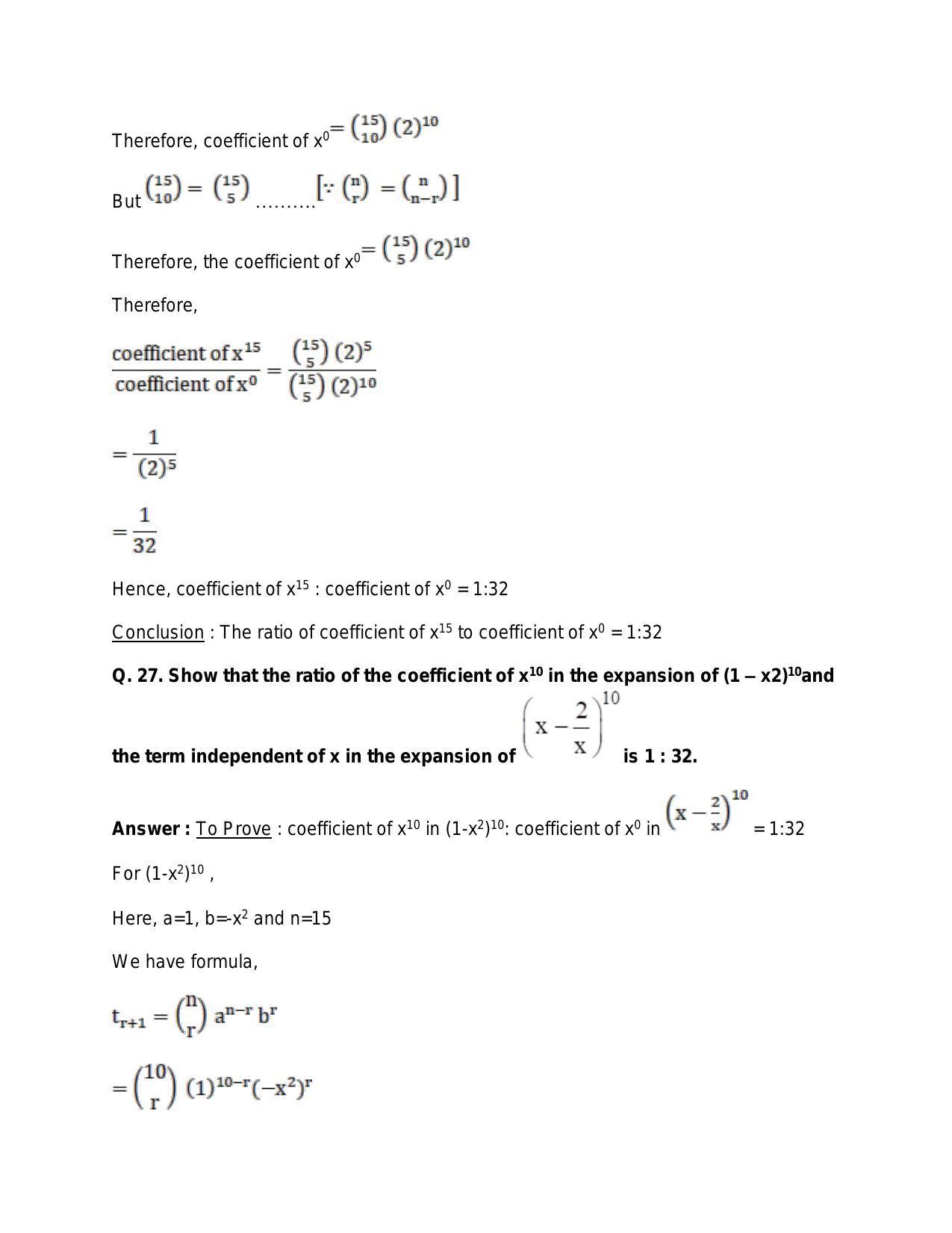Chapter 10: Binomial Theorem: RS Aggarwal Class 11 Solutions  - Page 32