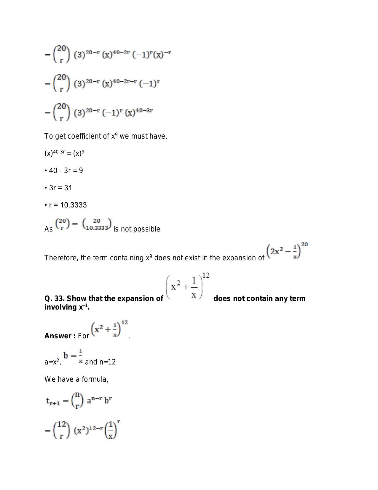 Chapter 10: Binomial Theorem: RS Aggarwal Class 11 Solutions  - Page 43