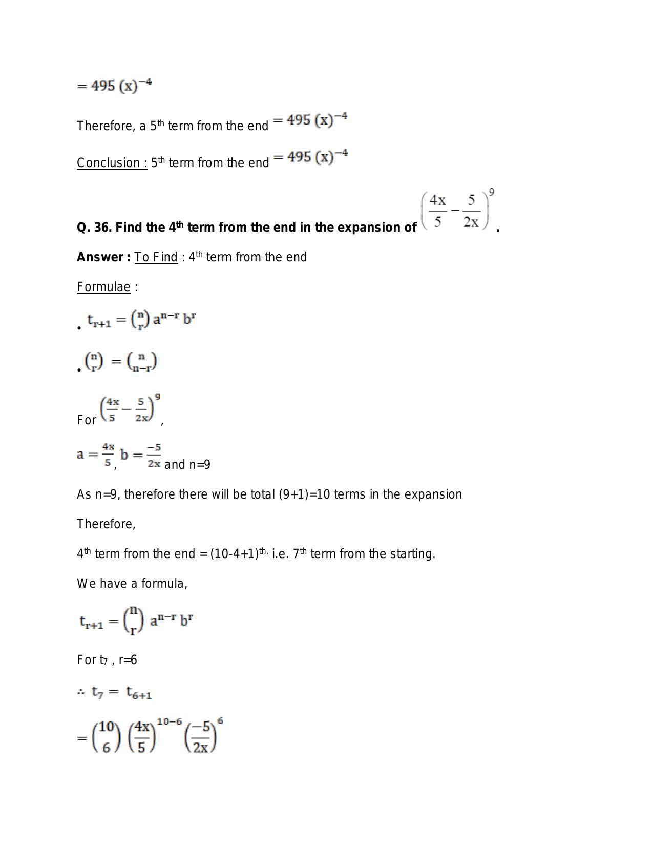 Chapter 10: Binomial Theorem: RS Aggarwal Class 11 Solutions  - Page 46