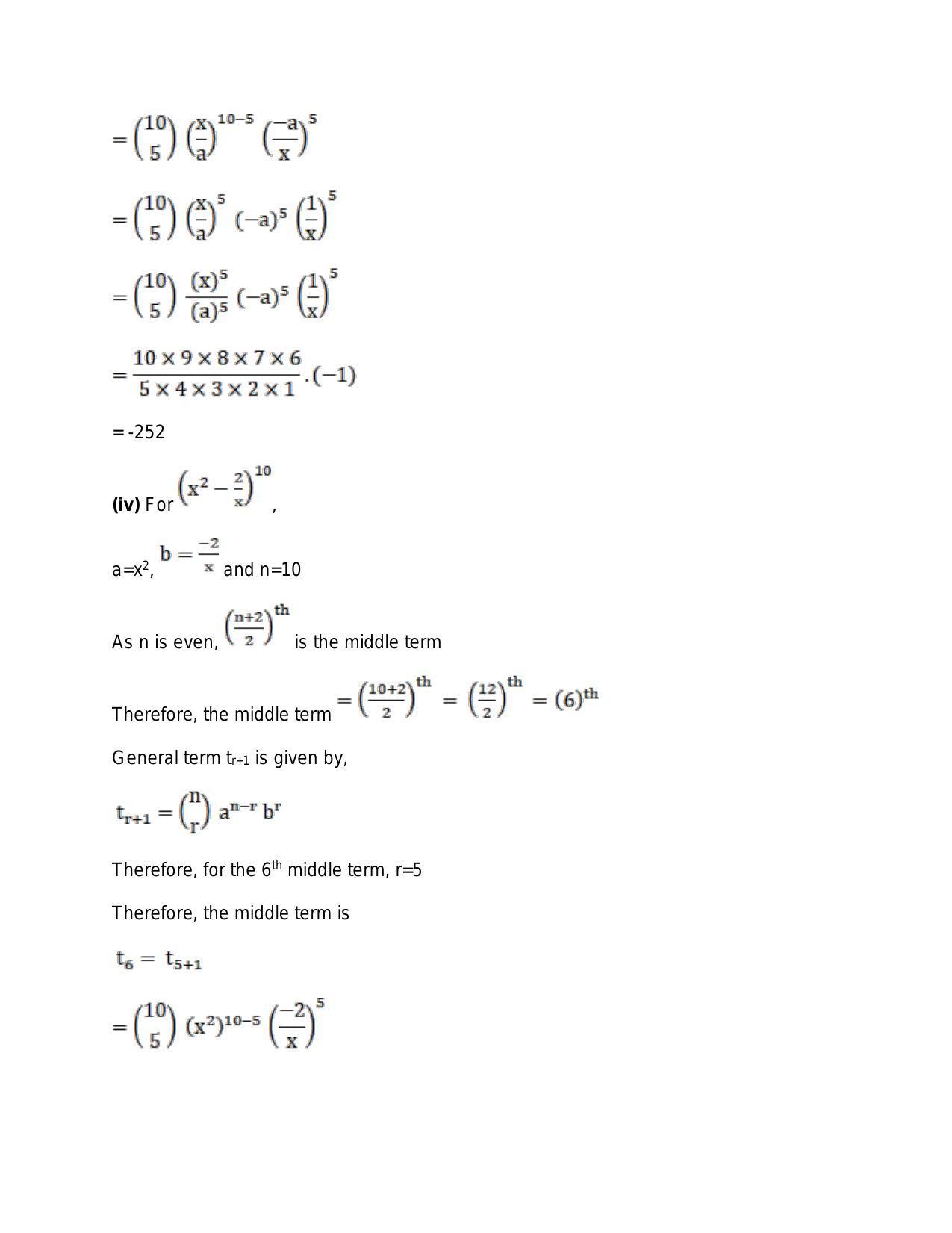 Chapter 10: Binomial Theorem: RS Aggarwal Class 11 Solutions  - Page 52