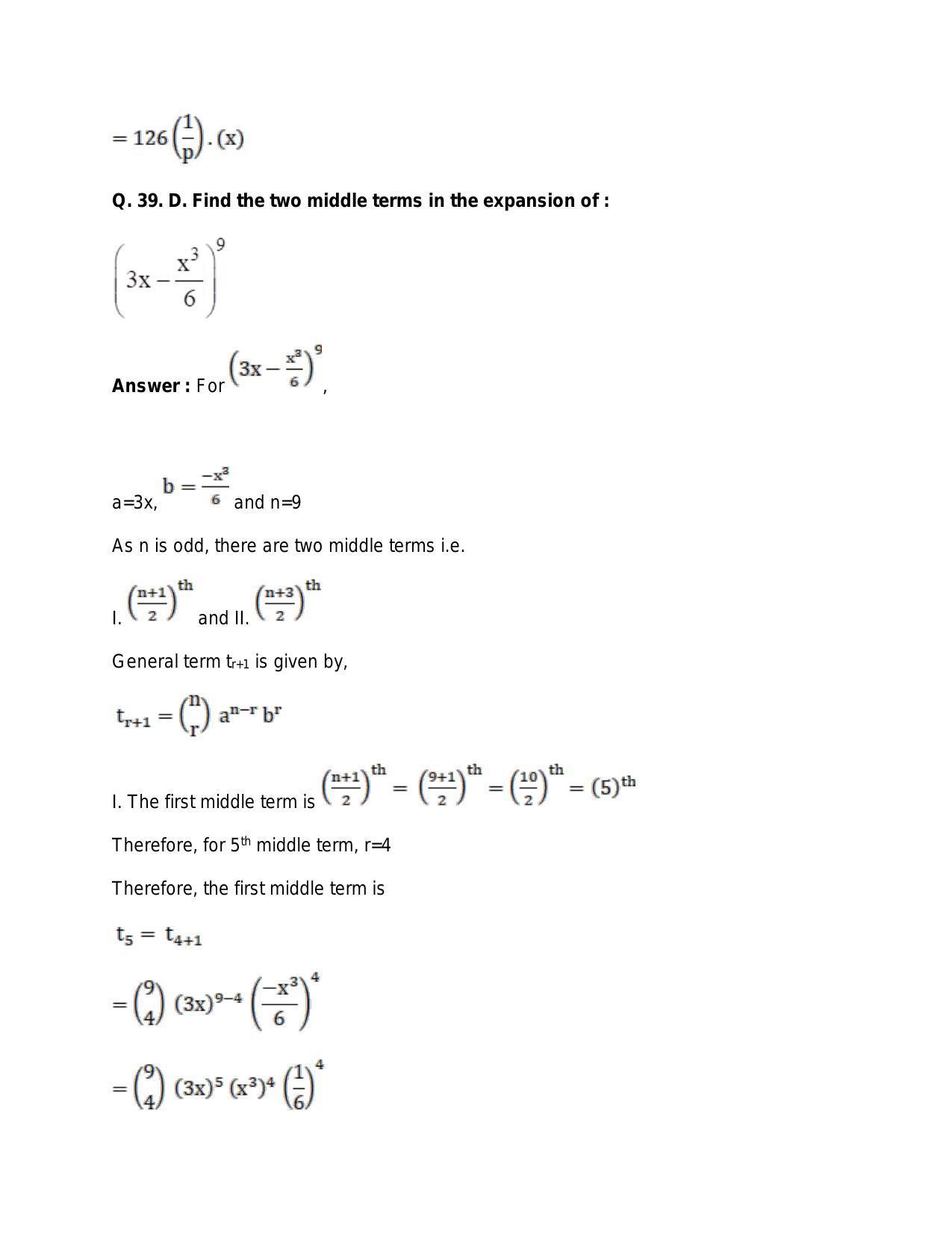Chapter 10: Binomial Theorem: RS Aggarwal Class 11 Solutions  - Page 58