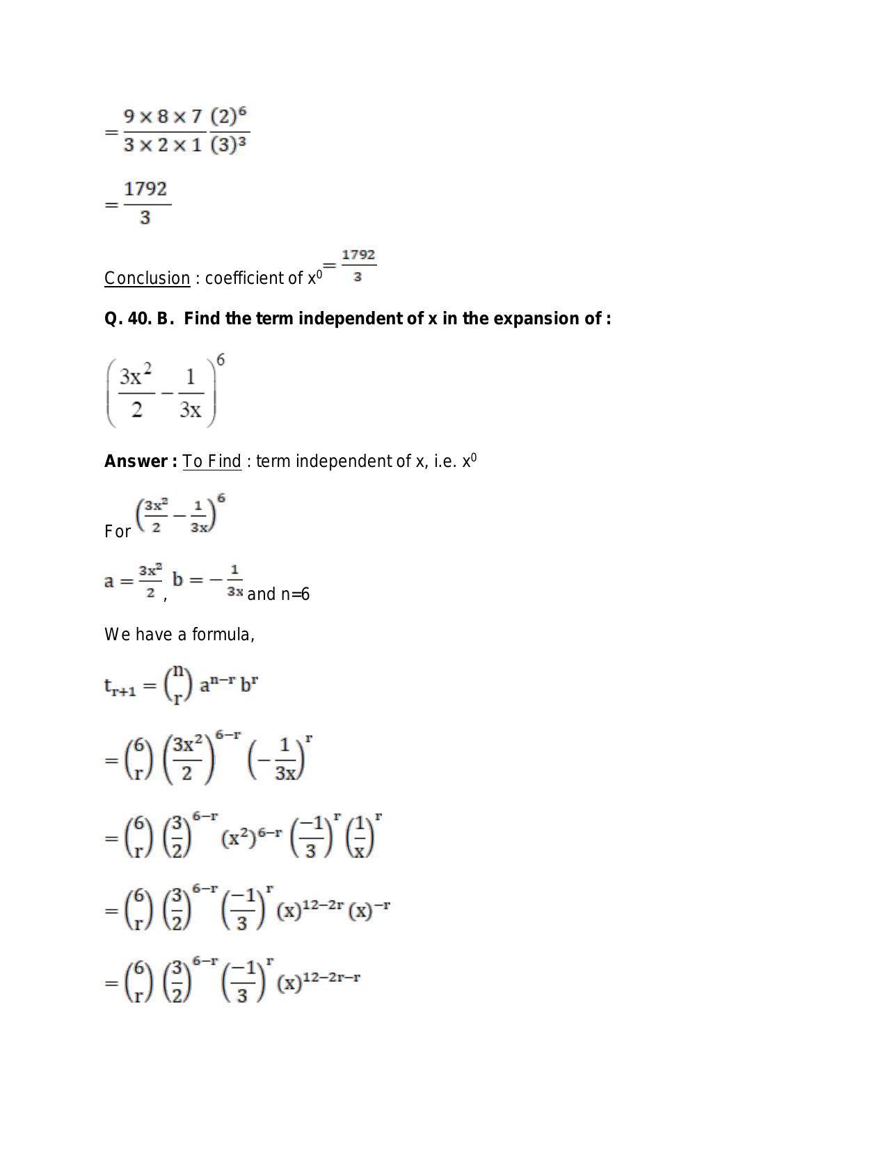 Chapter 10: Binomial Theorem: RS Aggarwal Class 11 Solutions  - Page 61